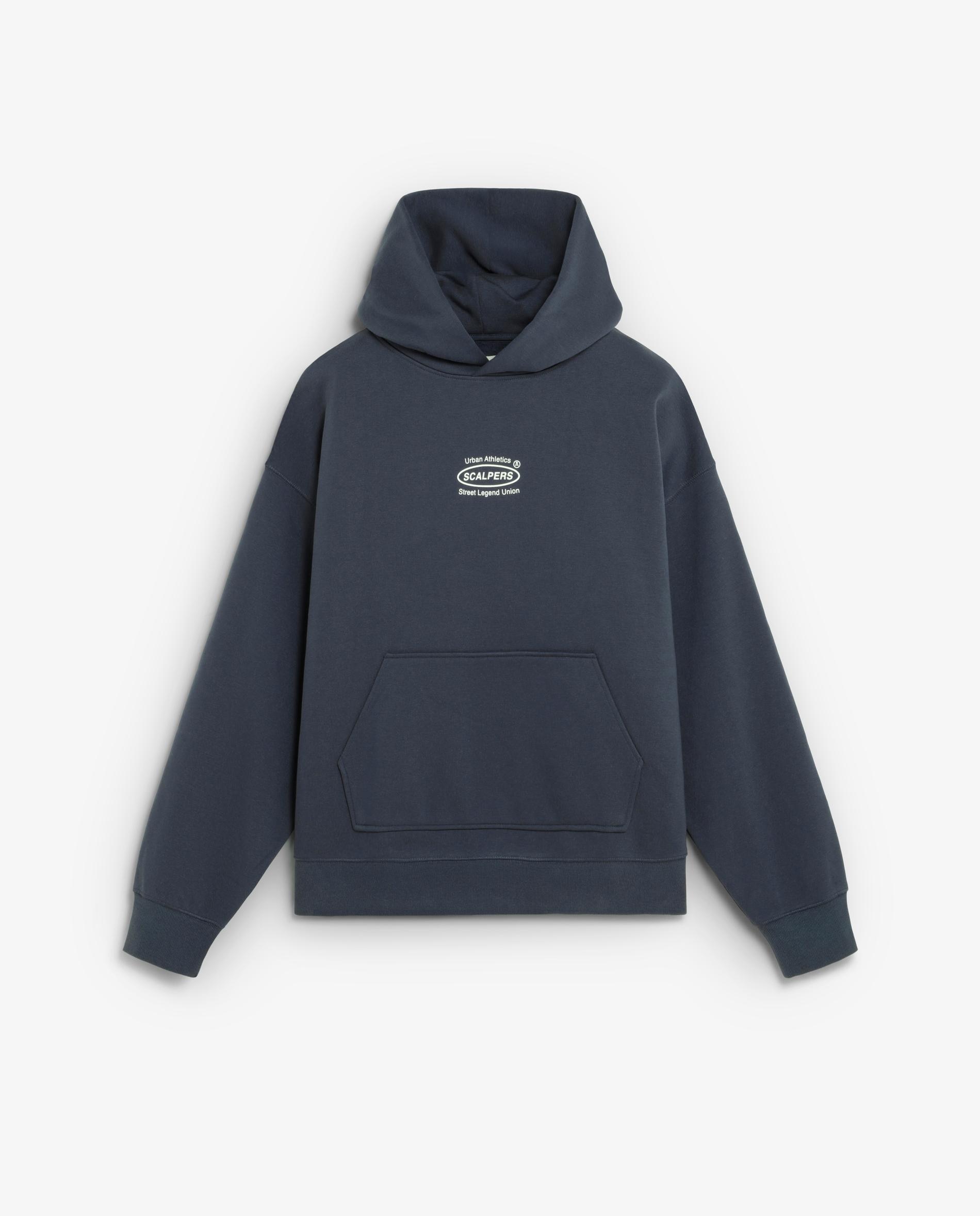Sweatshirt com Capuz e Print Posterior Azul-marinho-5