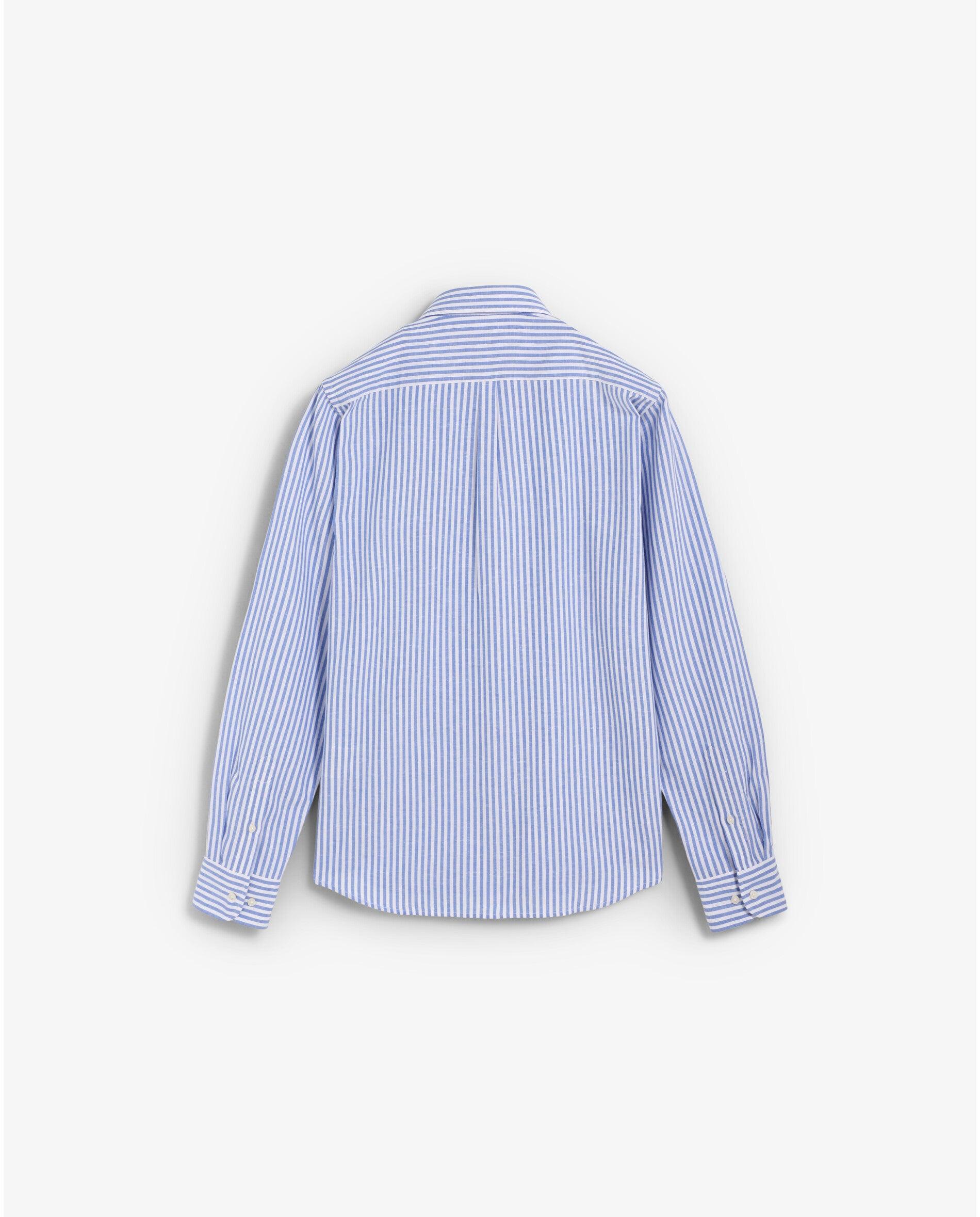Camisa Regular Fit Às Riscas Azul-2