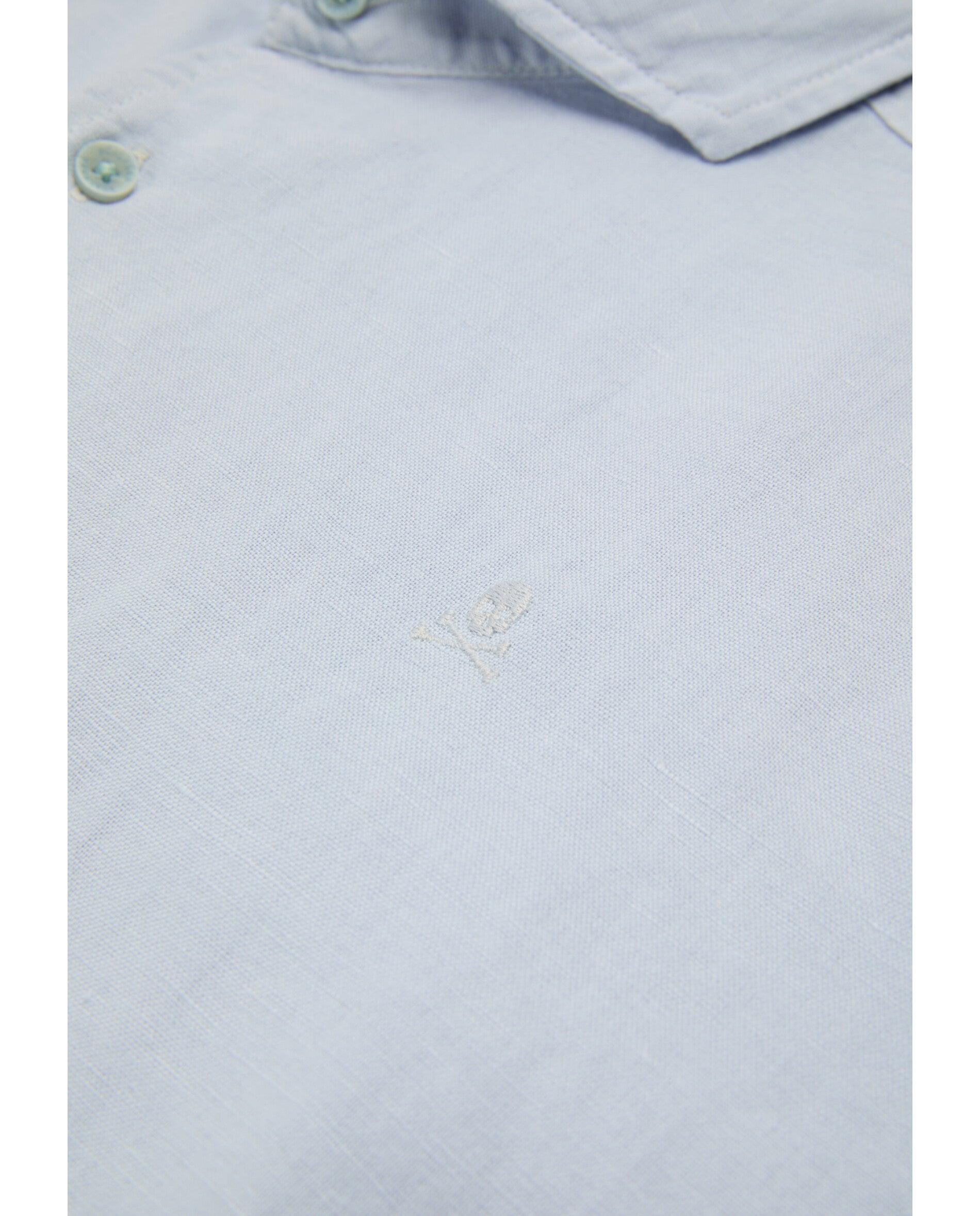 Camisa Regular Fit com Caveira Bordada Azul-claro-3