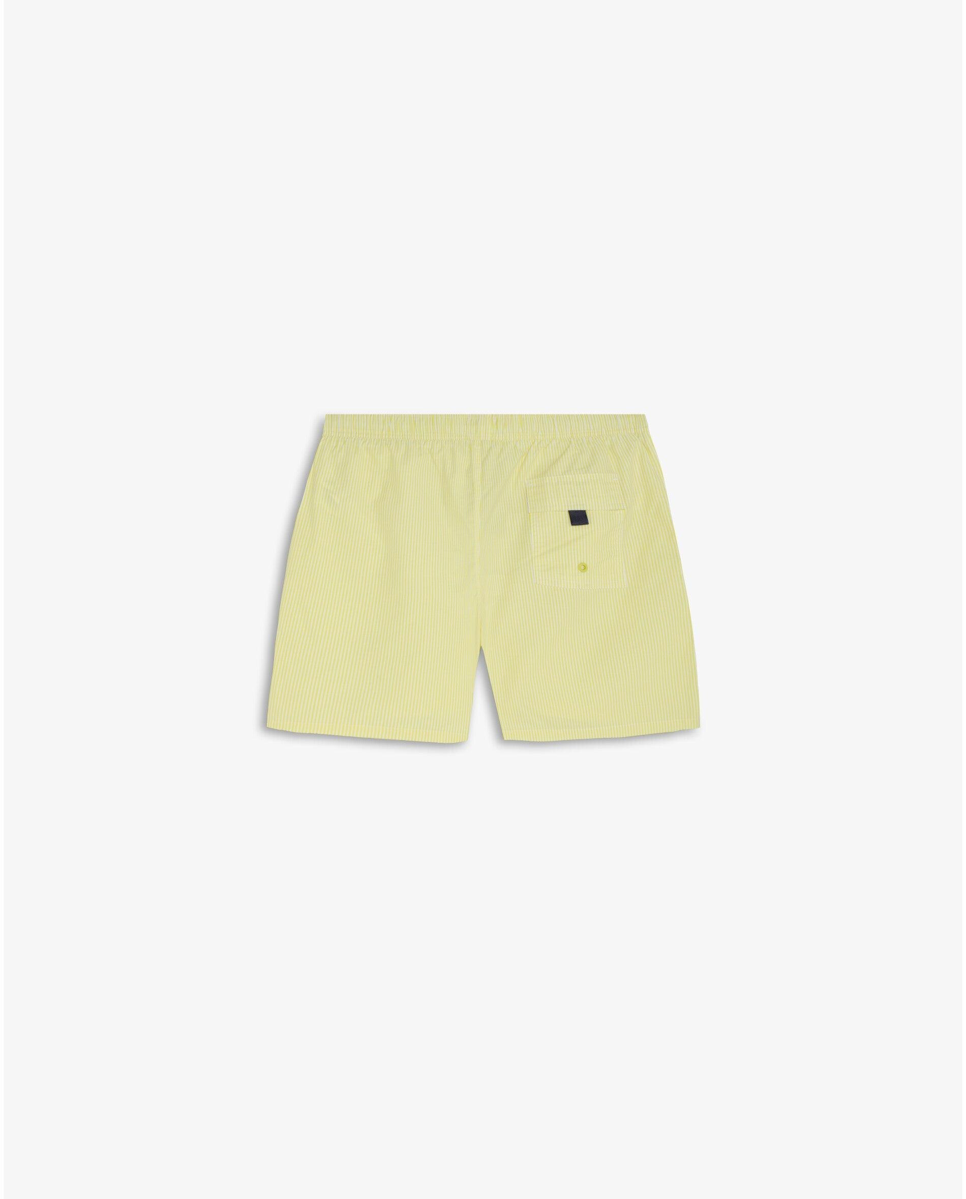 Fato de Banho Bermuda Às Riscas com Bolso Posterior Amarelo-2