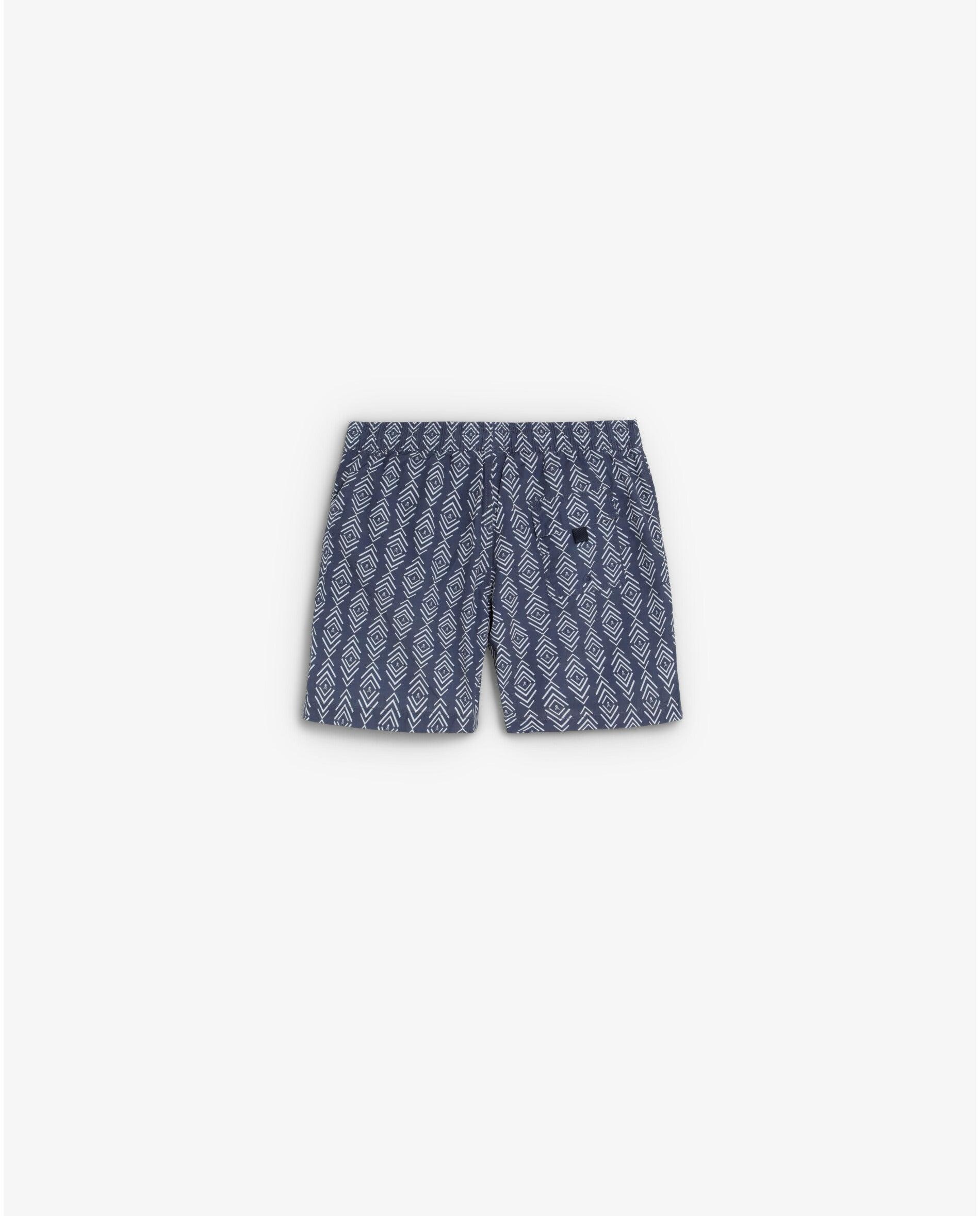 Fato de Banho Bermuda Estampado com Bolso Posterior Navy-2