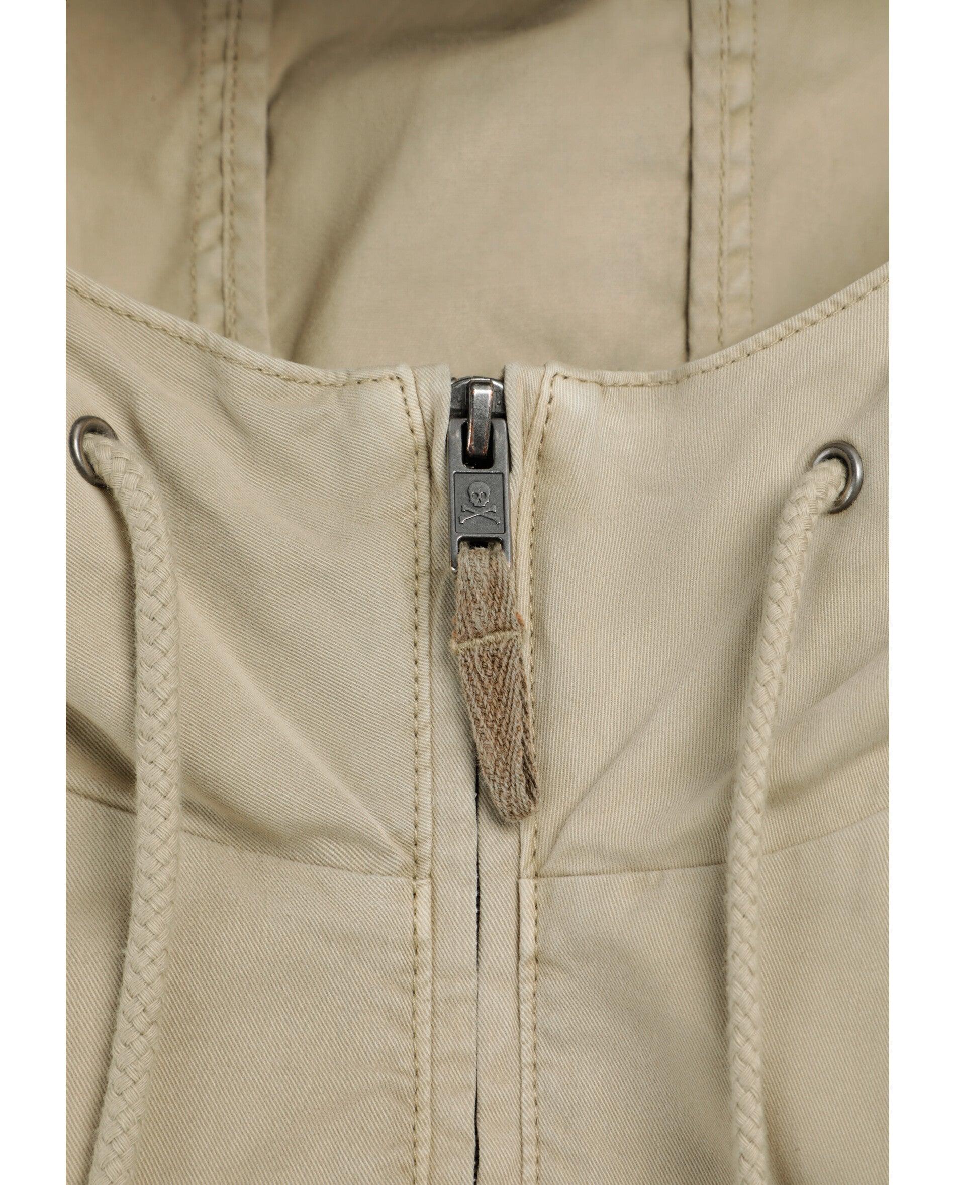 Casaco com Capuz e Fecho Zip Camel-3
