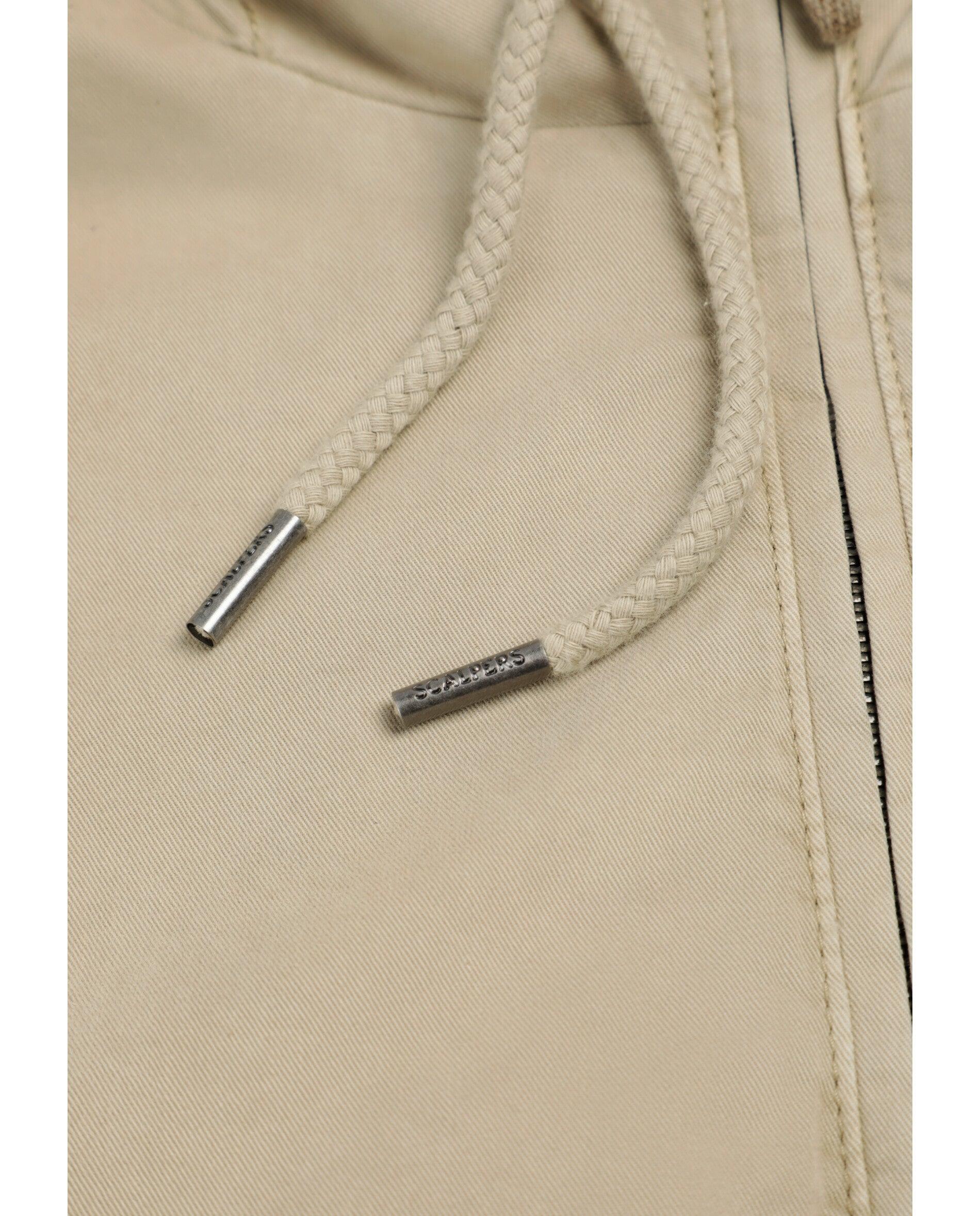 Casaco com Capuz e Fecho Zip Camel-4