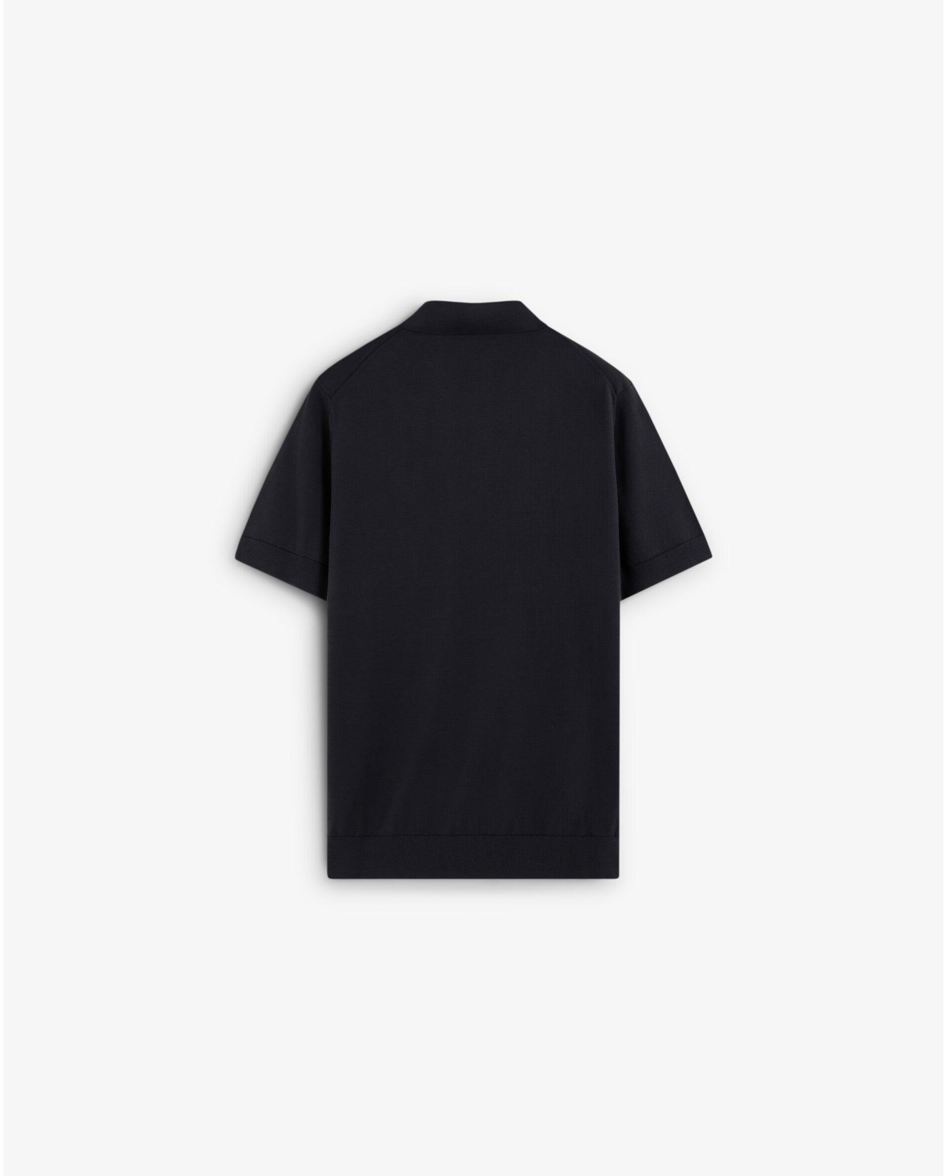 Camisola de Manga Curta com Gola Polo Navy-2