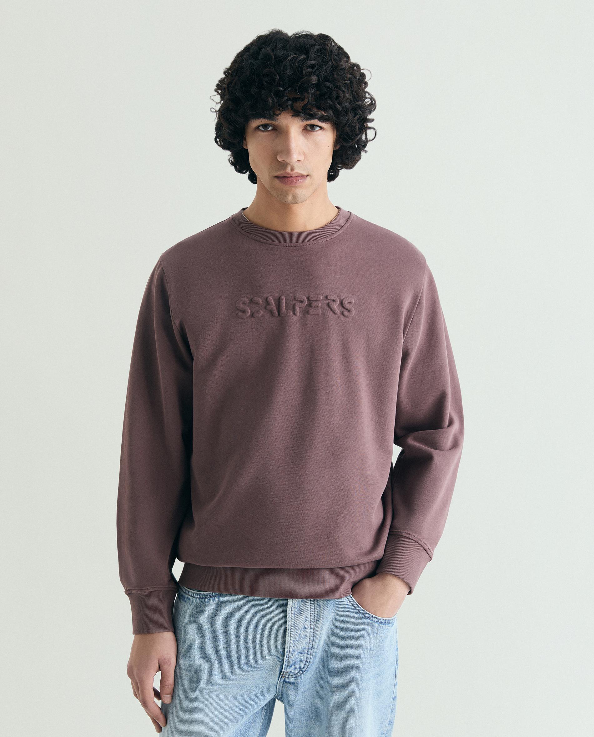 Imagem 0 de Sweatshirt sem Capuz com Gola Redonda e Logo Posterior e Frontal
