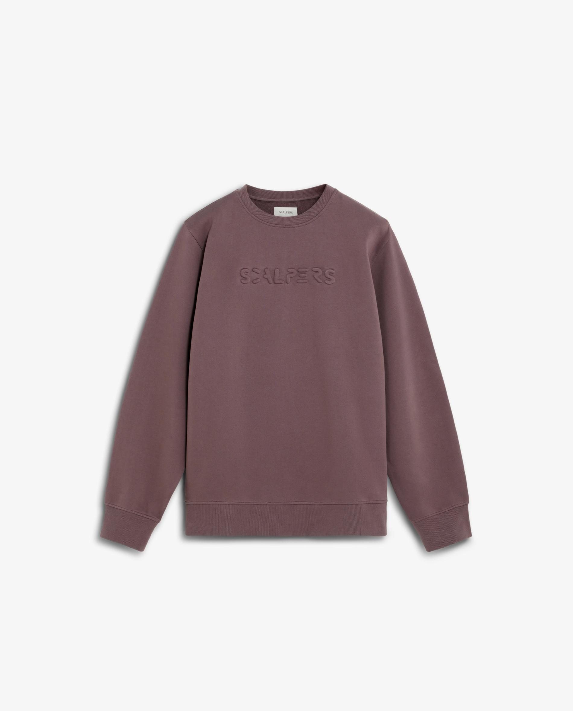 Sweatshirt sem Capuz com Gola Redonda e Logo Posterior e Frontal Bordeaux-6