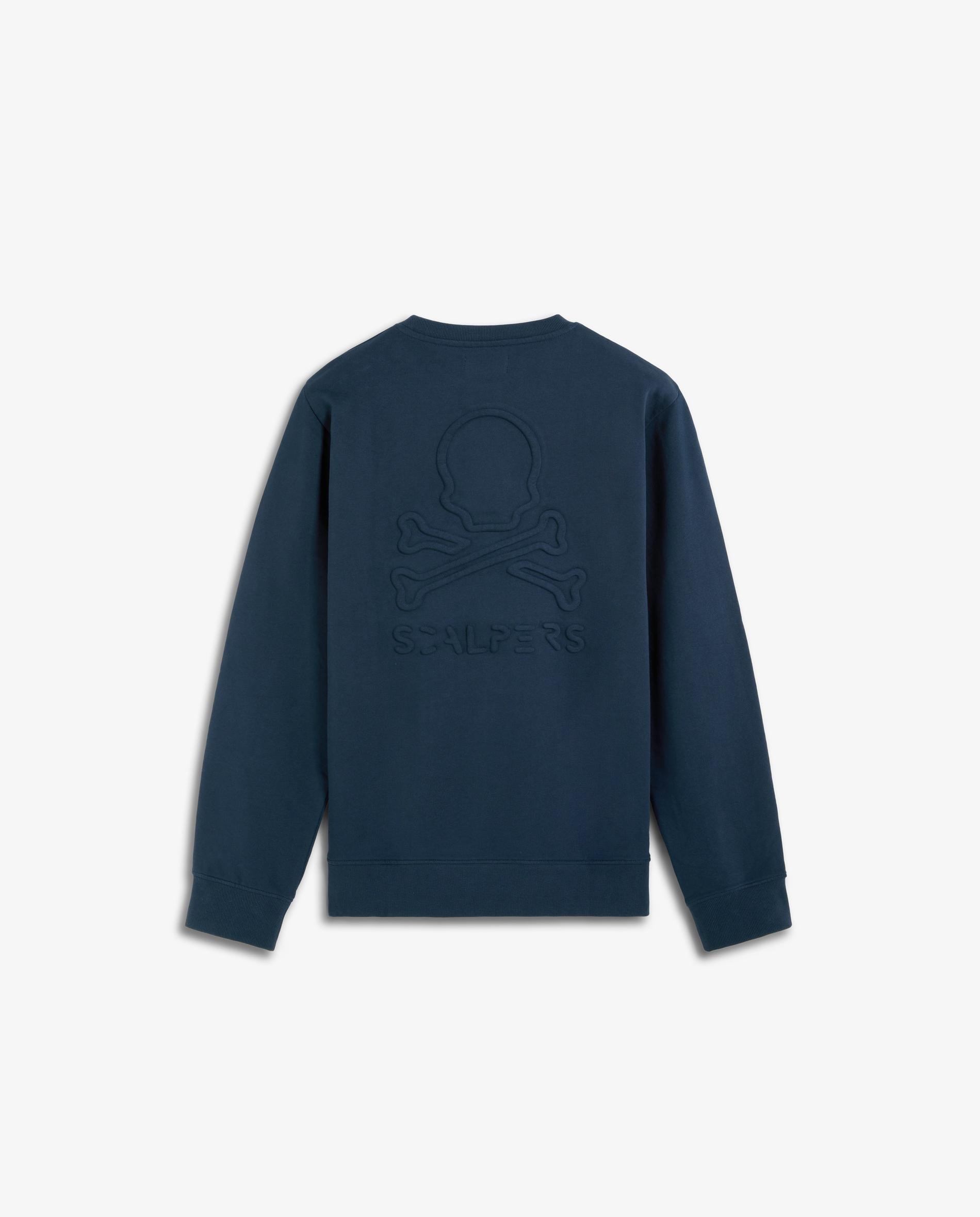 Sweatshirt sem Capuz com Gola Redonda e Logo Posterior e Frontal Navy-7