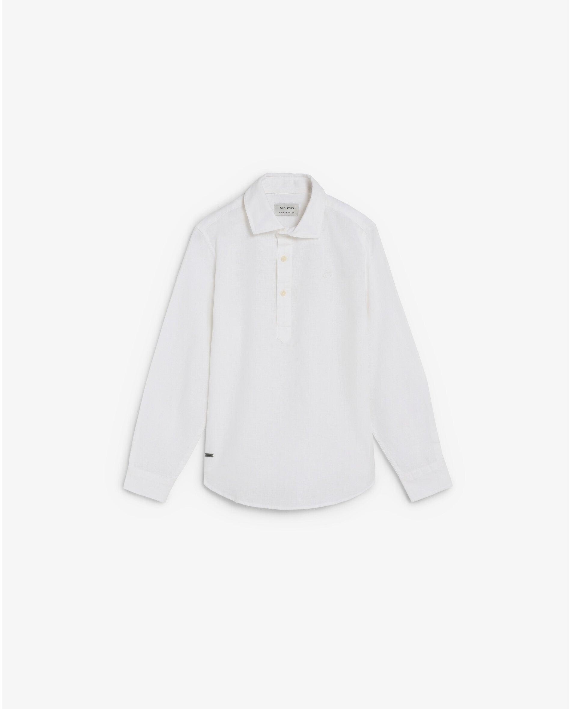 Camisa Infantil Tipo Polo de Manga Comprida Scalpers Branco-1