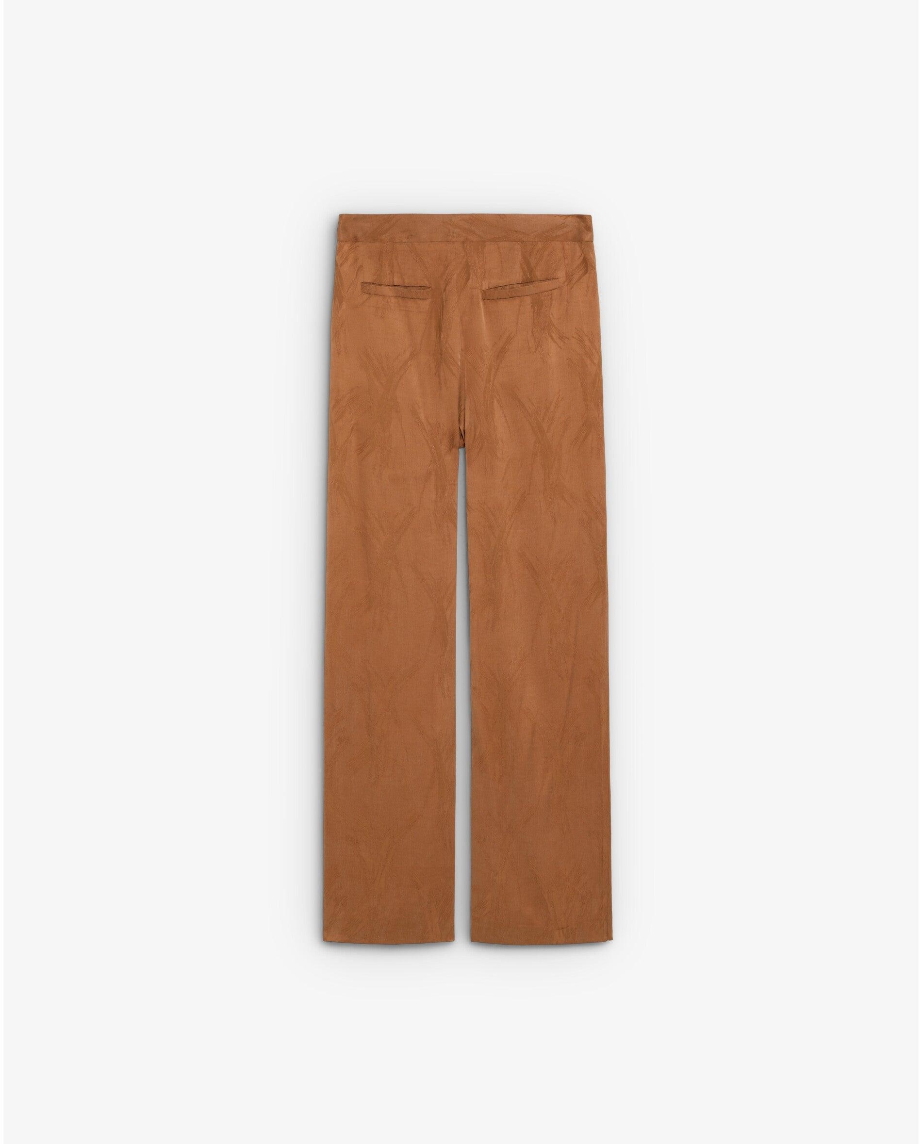 Calças com Corte a Direito em Tecido Jacquard de Cintura Subida Laguna-7