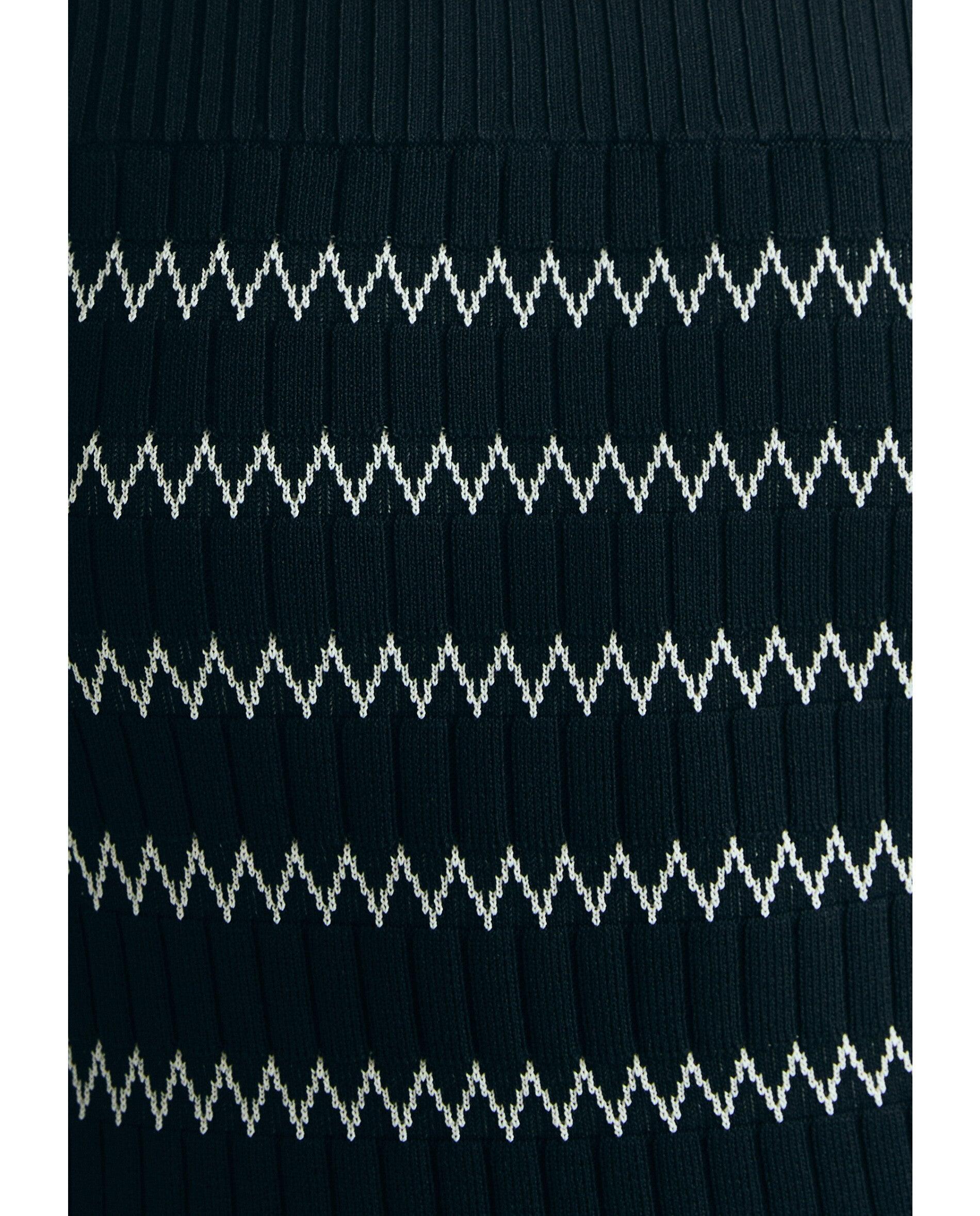 Vestido Midi com Textura às Riscas Preto-4