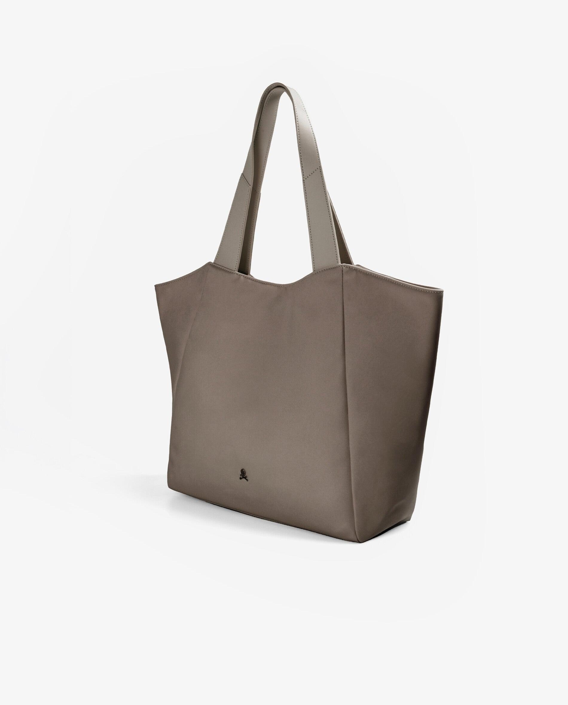 Shopper com Botão Imantado e Bolso Duplo Interior Taupe-3