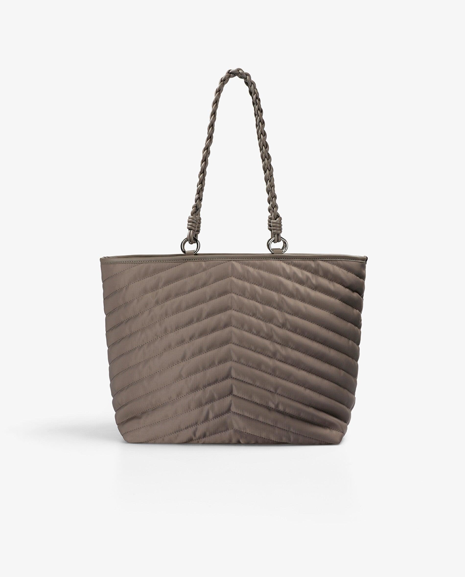 Shopper Acolchoado com Fecho Zip Taupe-3