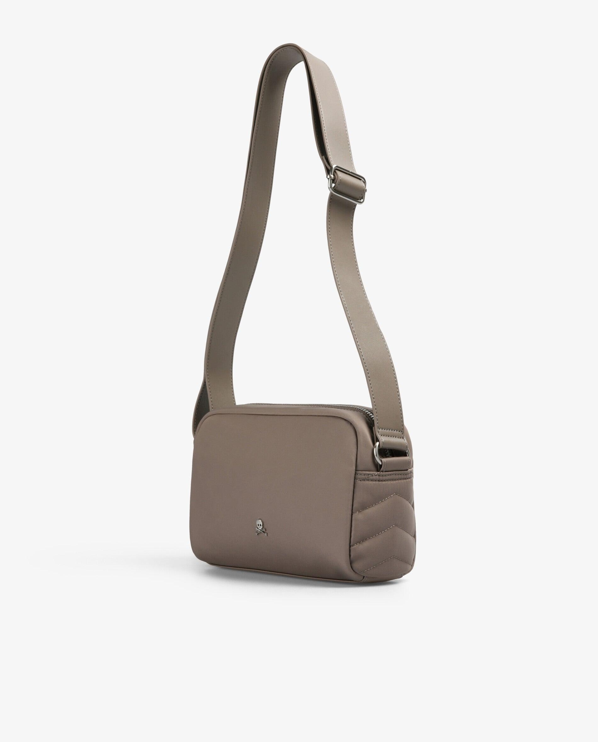 Mala a Tiracolo Acolchoada com Alça Regulável Taupe-3