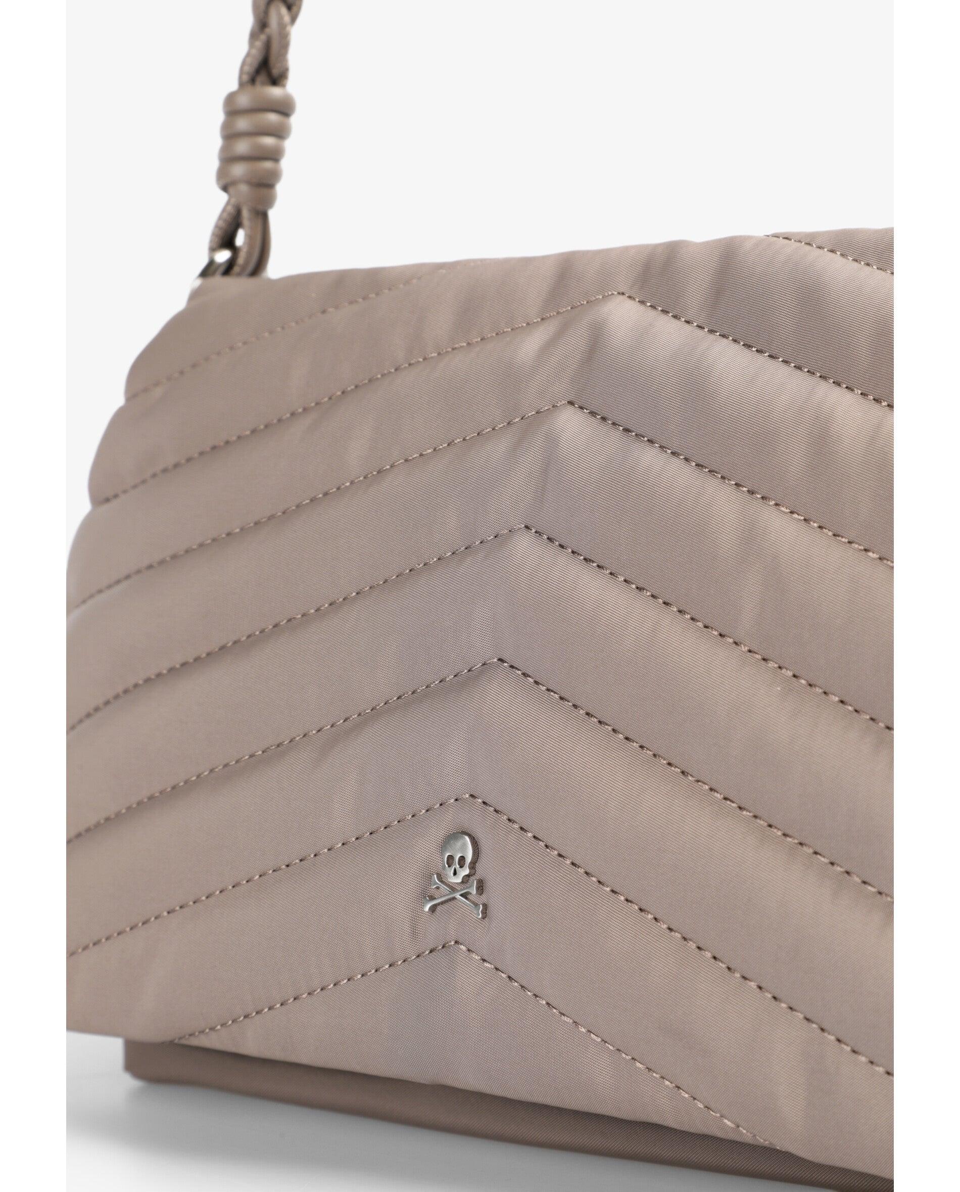 Mala a Tiracolo Acolchoada com Fecho de Íman Taupe-5