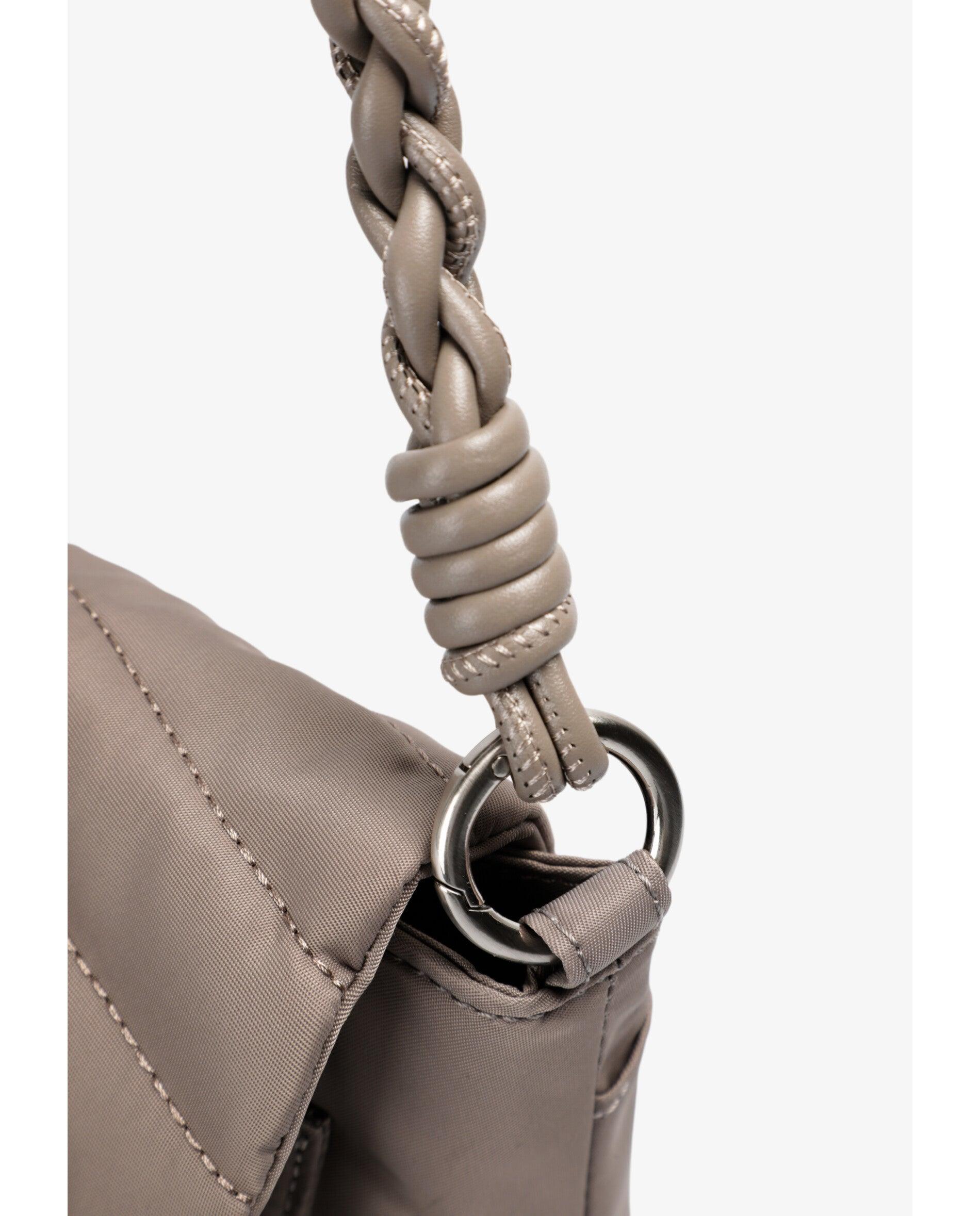 Mala a Tiracolo Acolchoada com Fecho de Íman Taupe-6