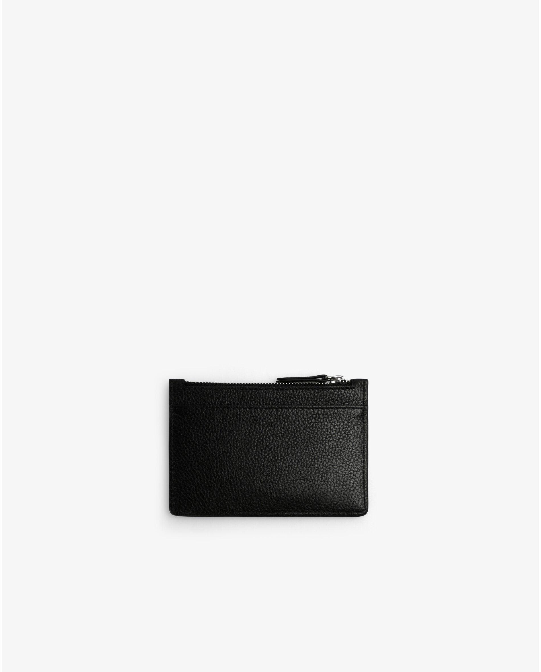 Carteira em Pele com Fecho Zip Preto-2