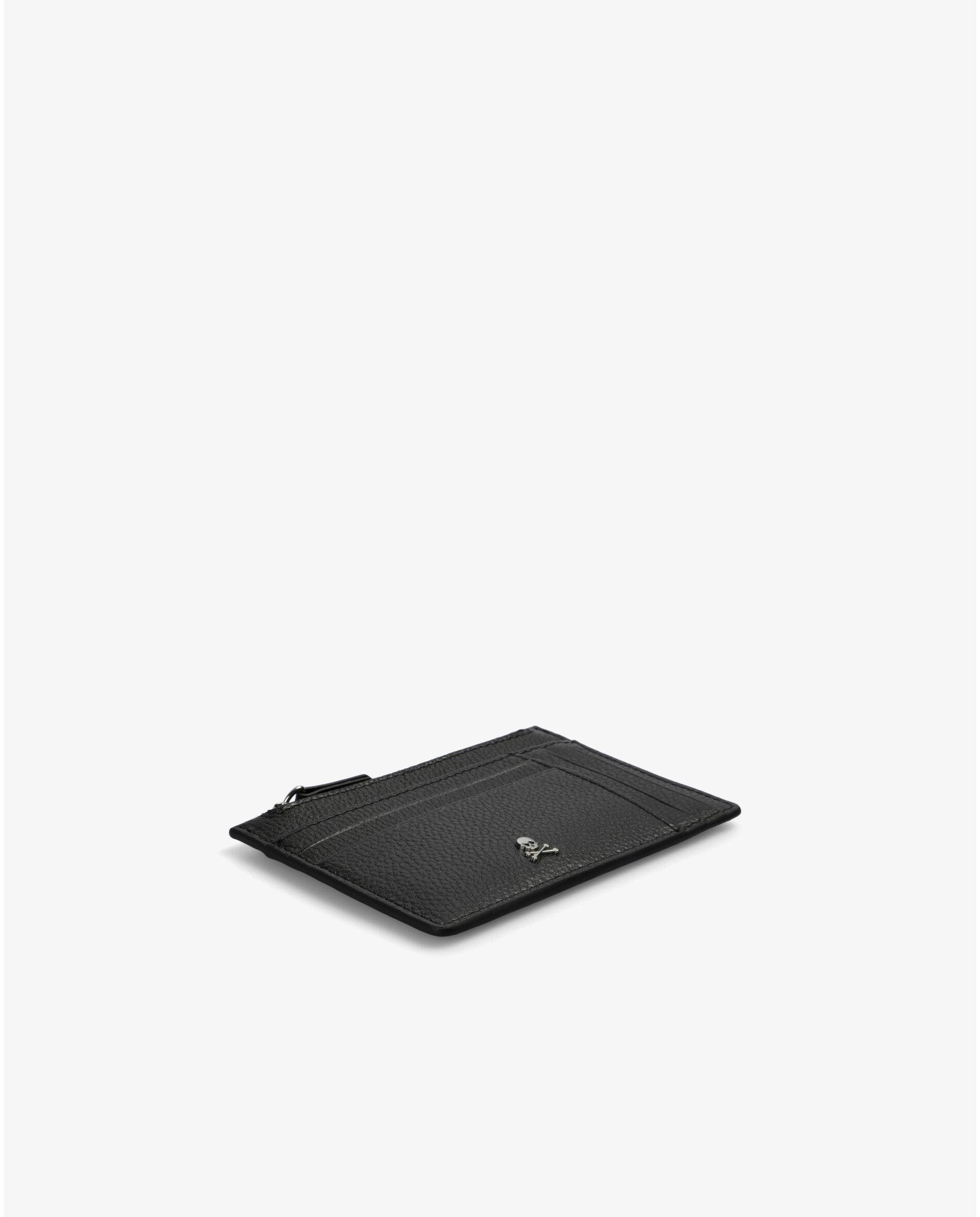 Carteira em Pele com Fecho Zip Preto-3