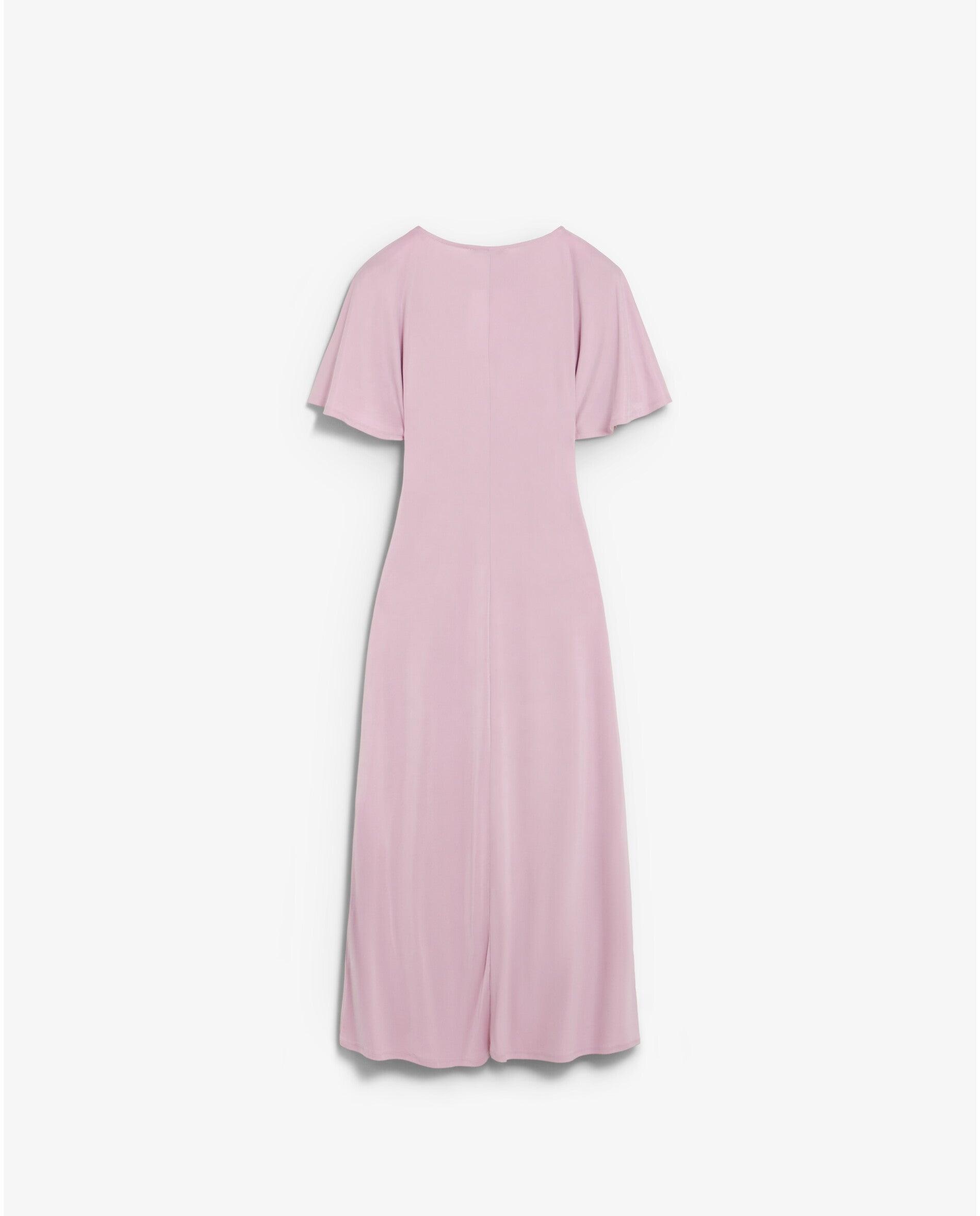 Vestido Midi Ajustado com Detalhe Lateral Franzido Rosa-claro-7