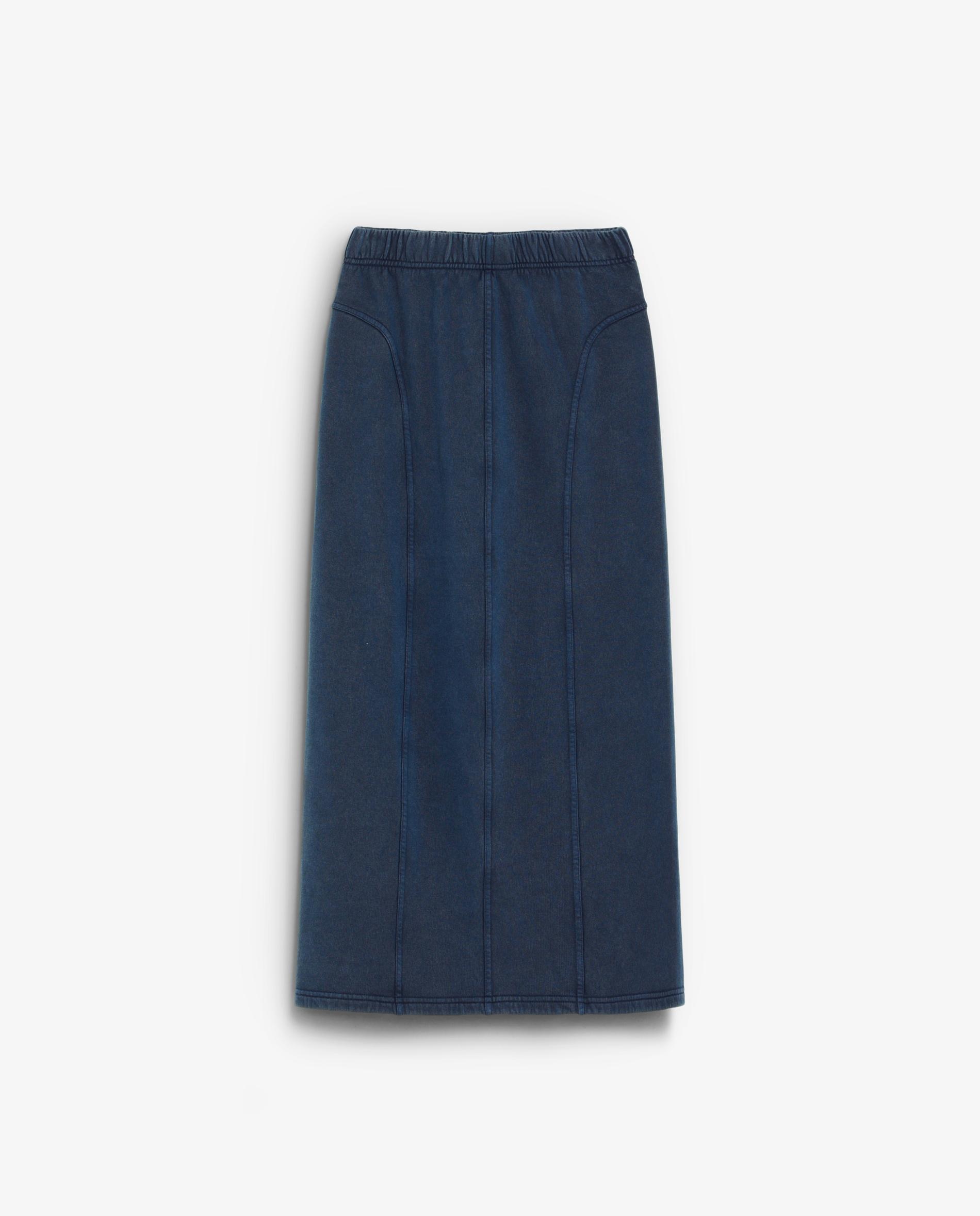 Saia Midi Ligeiramente Elástica Navy-4