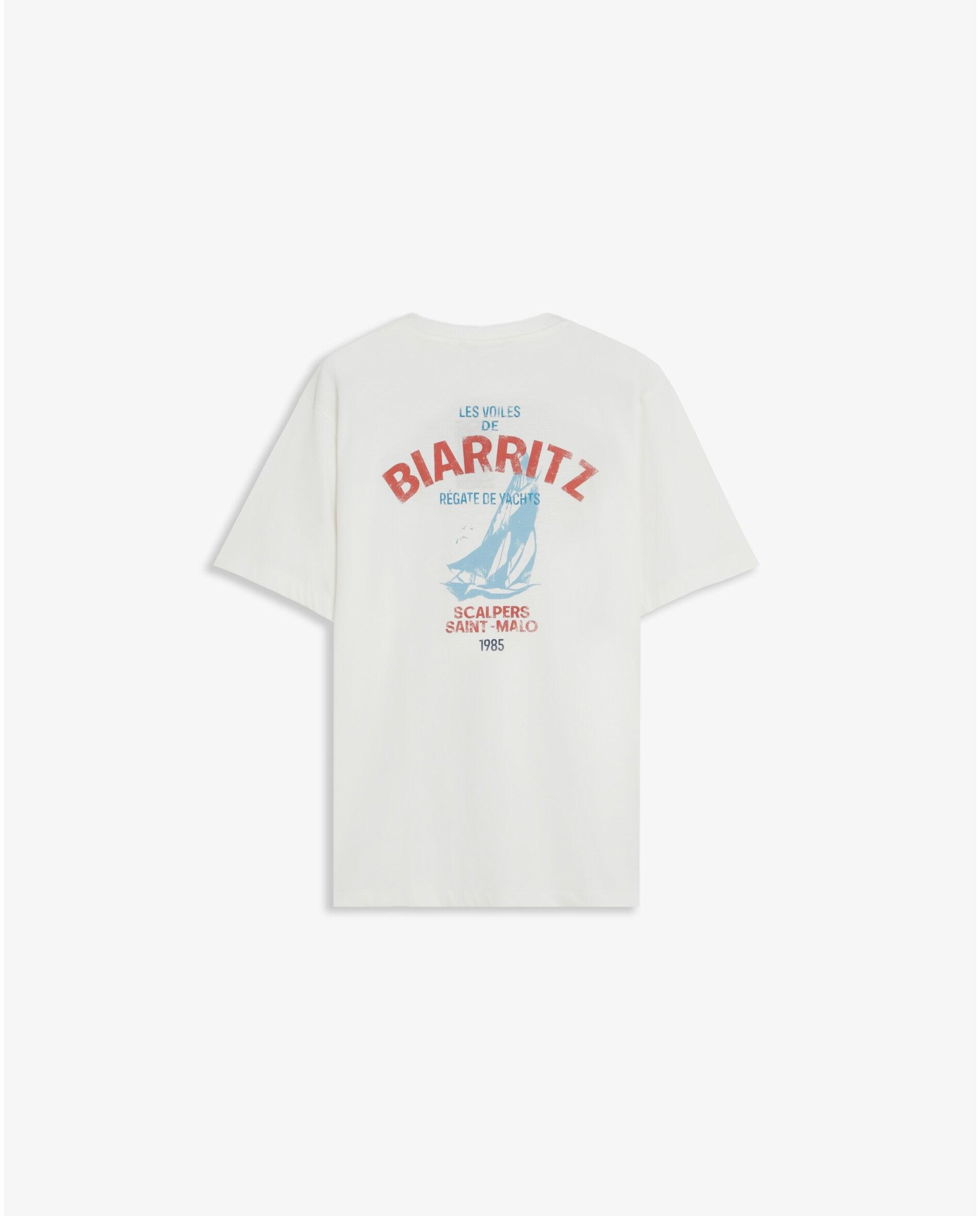 T-shirt de Manga Curta com Print Posterior Branco-6