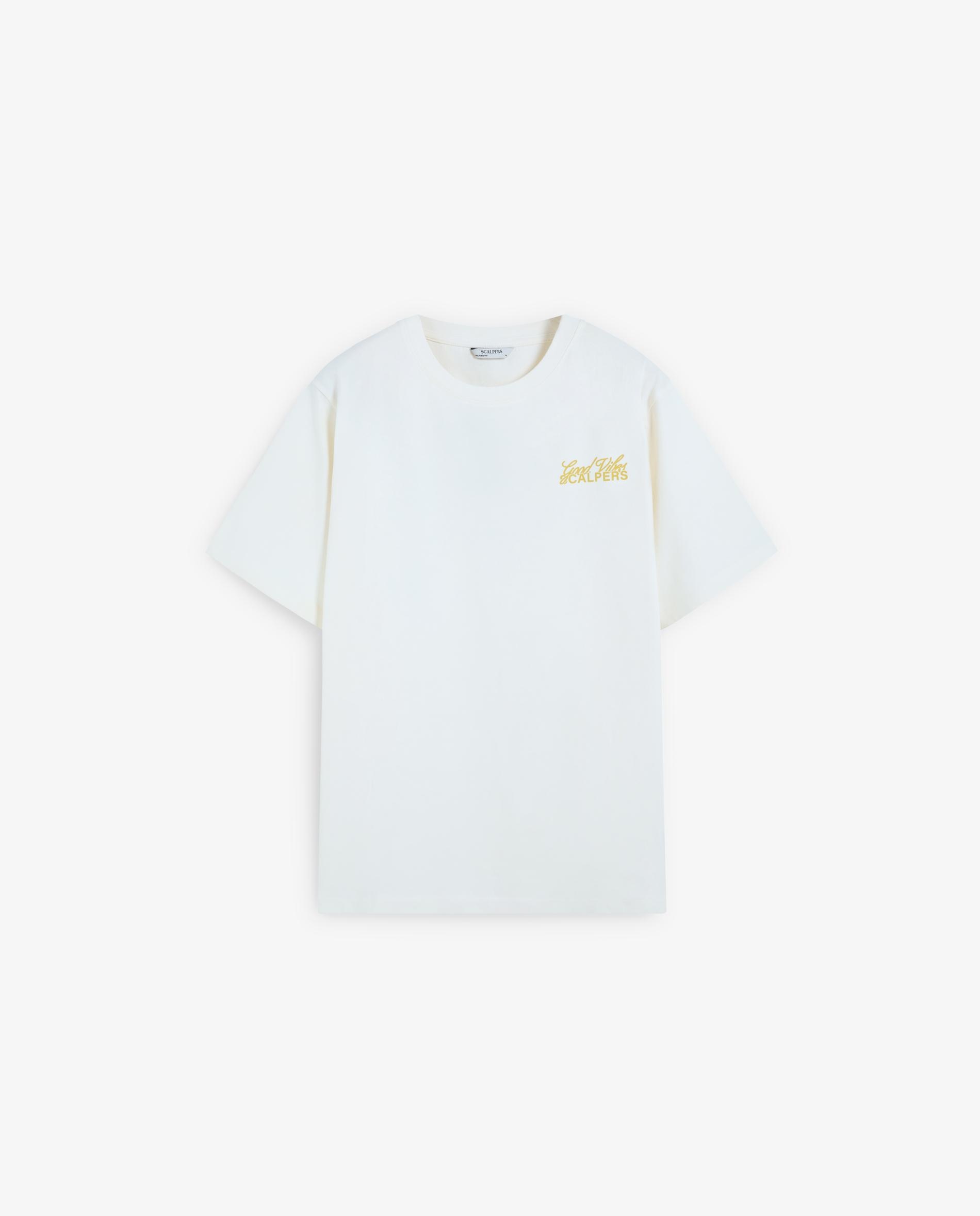 T-shirt Relaxed Fit com Print Posterior Marfim-4