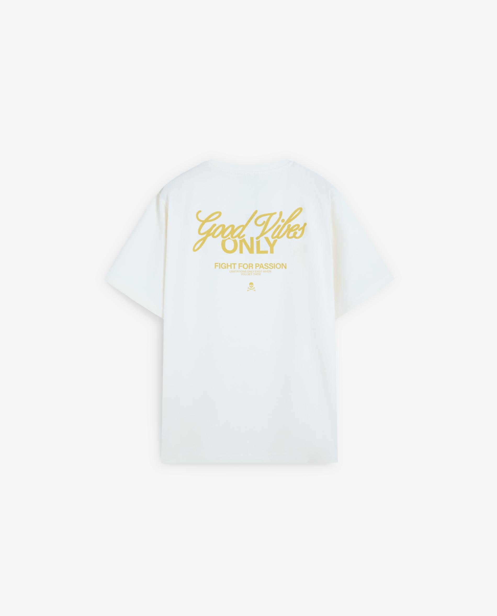 T-shirt Relaxed Fit com Print Posterior Marfim-5