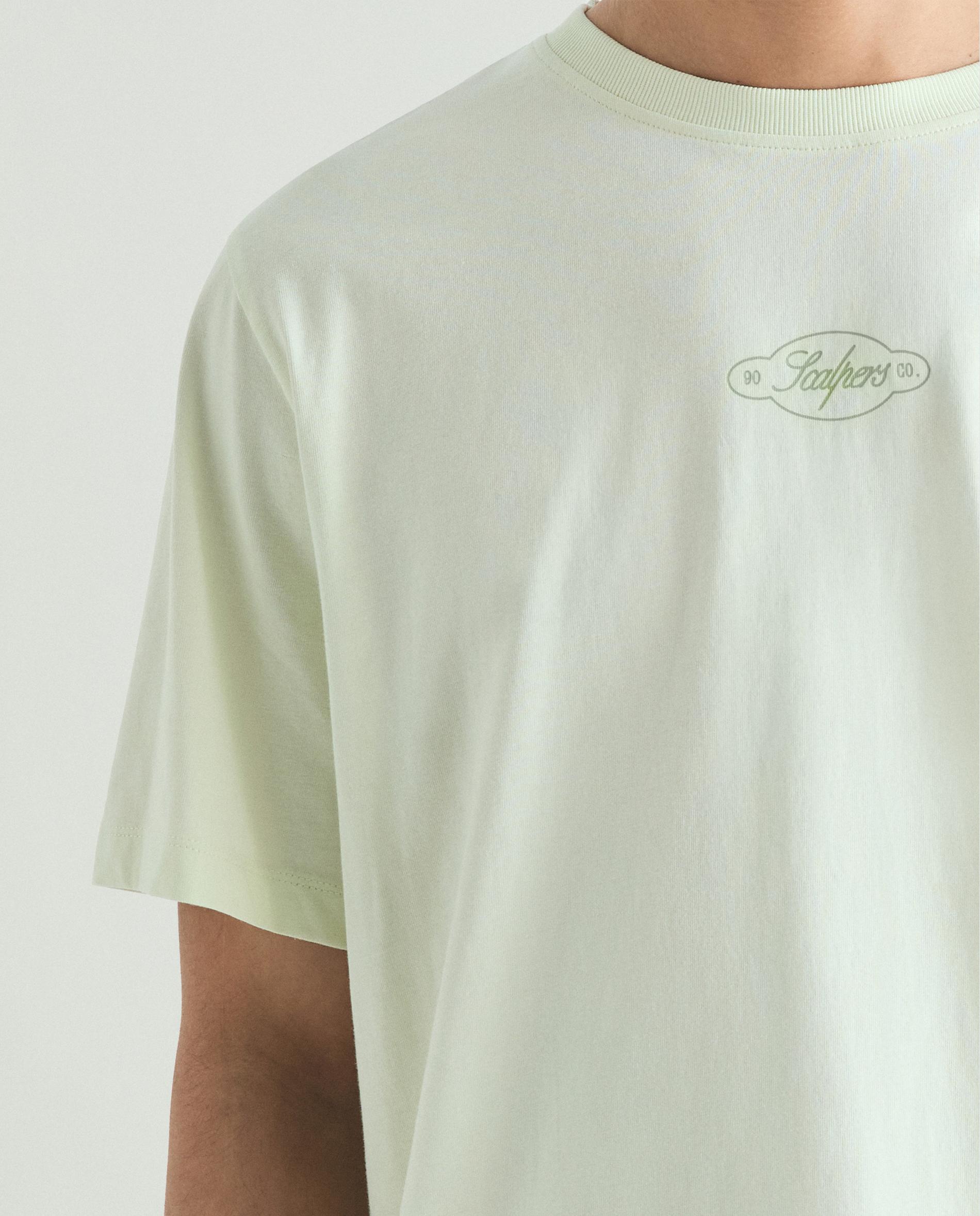 T-shirt de Manga Curta com Letreiro Posterior Verde-menta-4