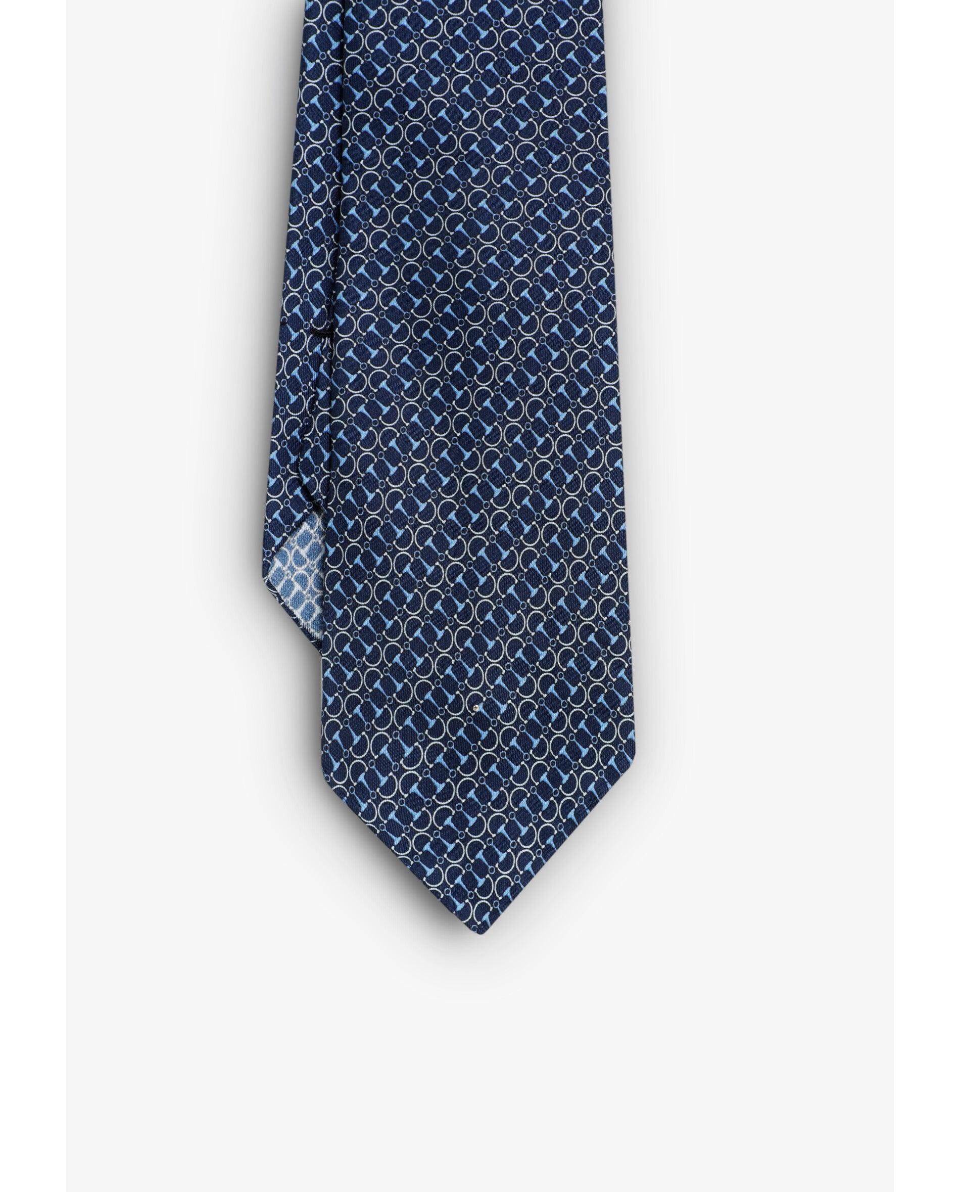 Gravata de Seda Estampada Navy-2