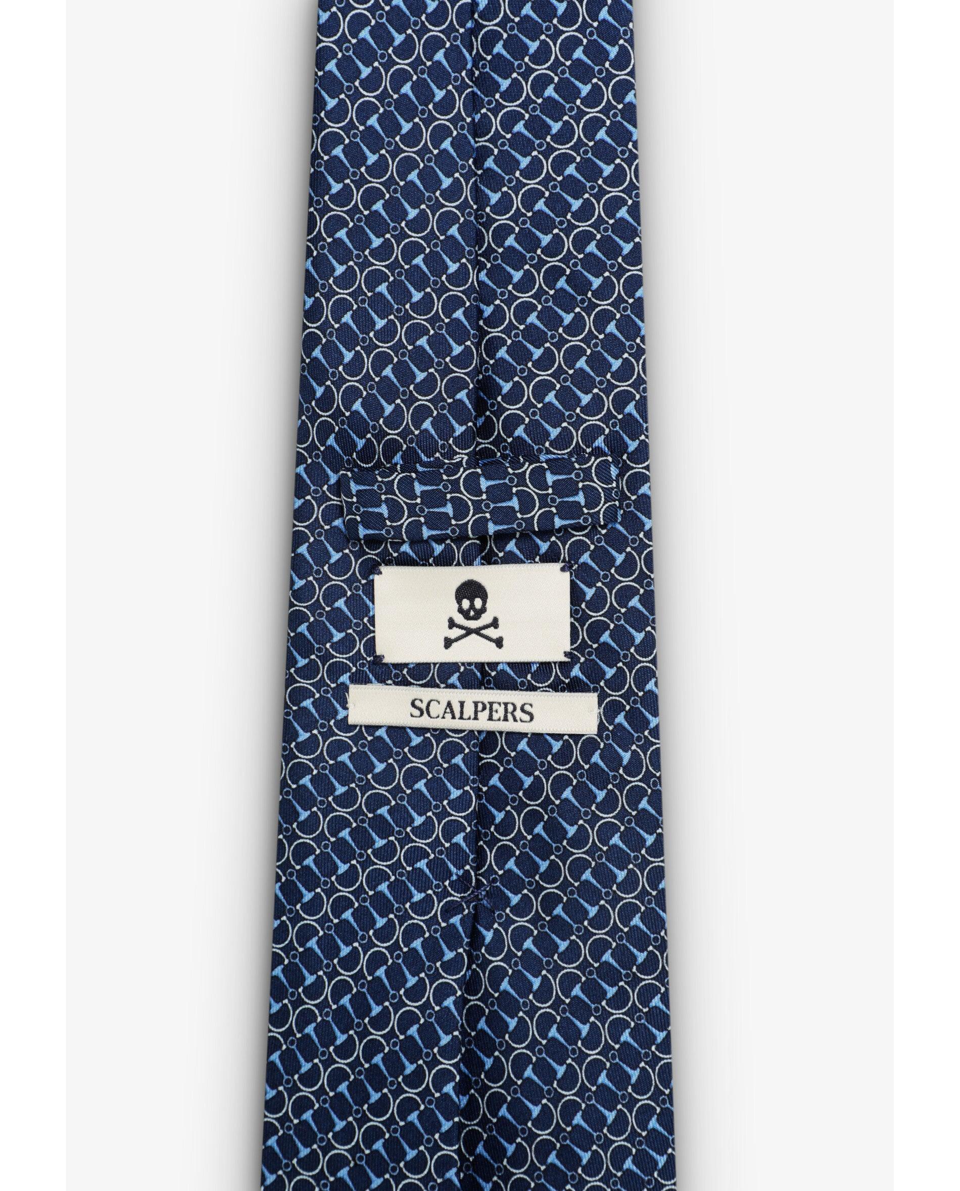 Gravata de Seda Estampada Navy-3