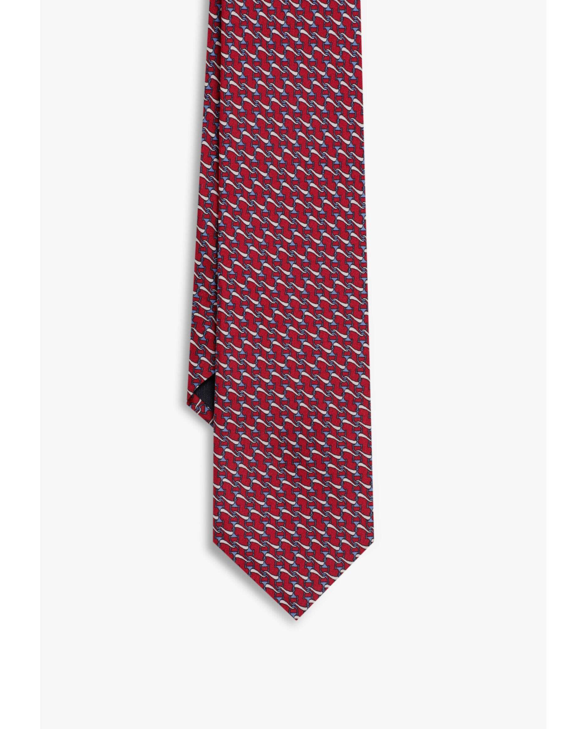 Gravata de Seda com Microestampado Vermelho-2