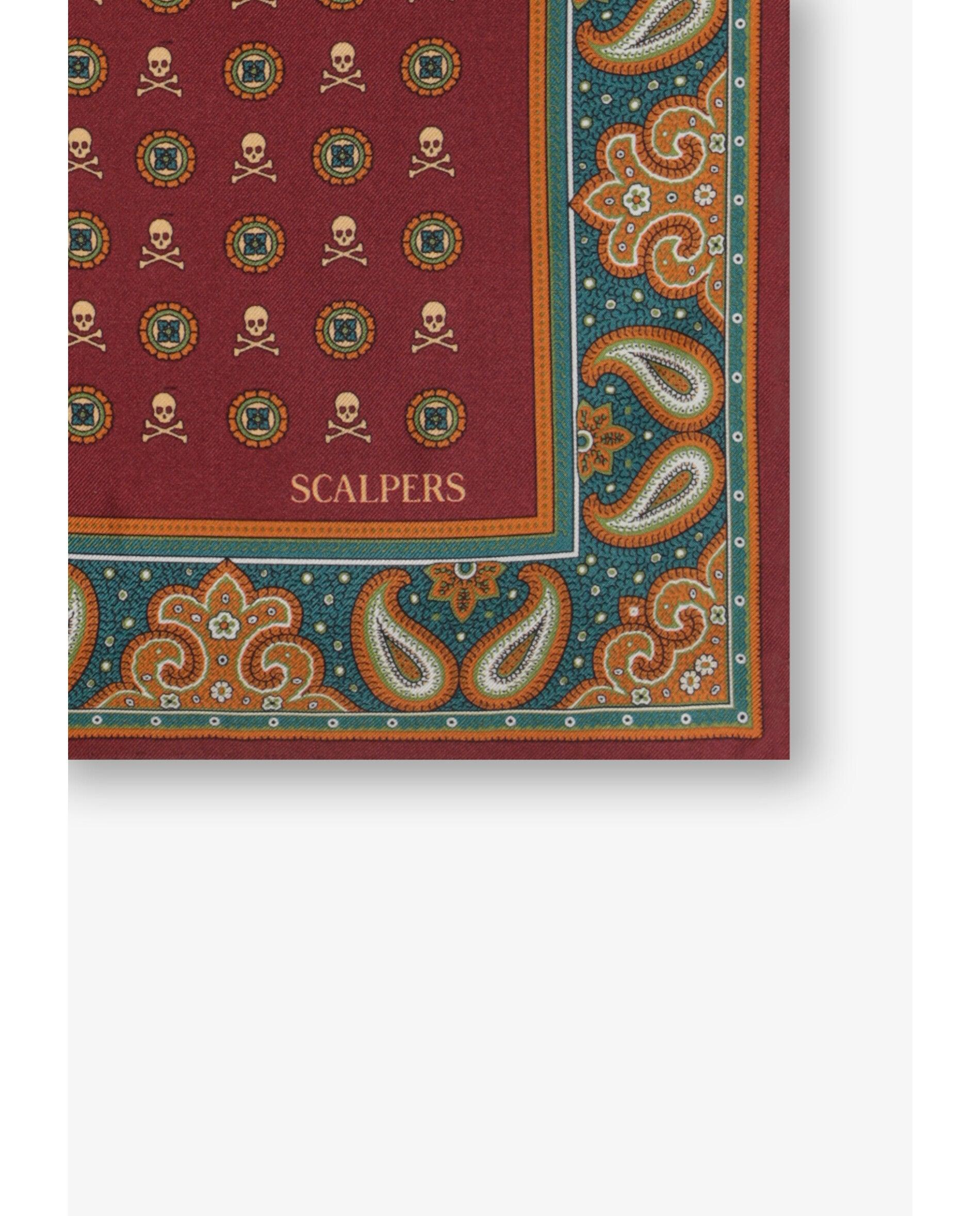 Écharpe de Seda com Estampado Bordeaux-2