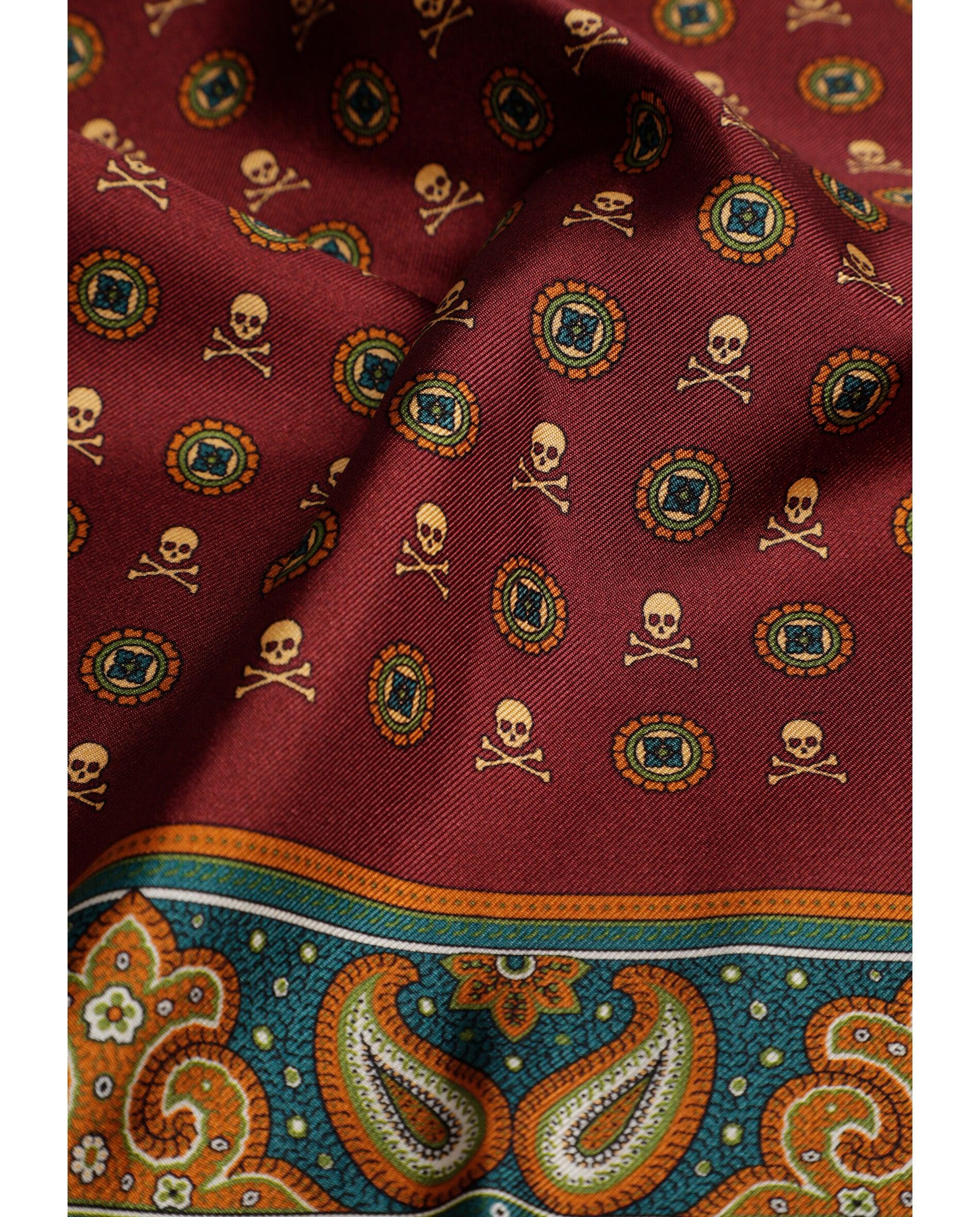 Écharpe de Seda com Estampado Bordeaux-3