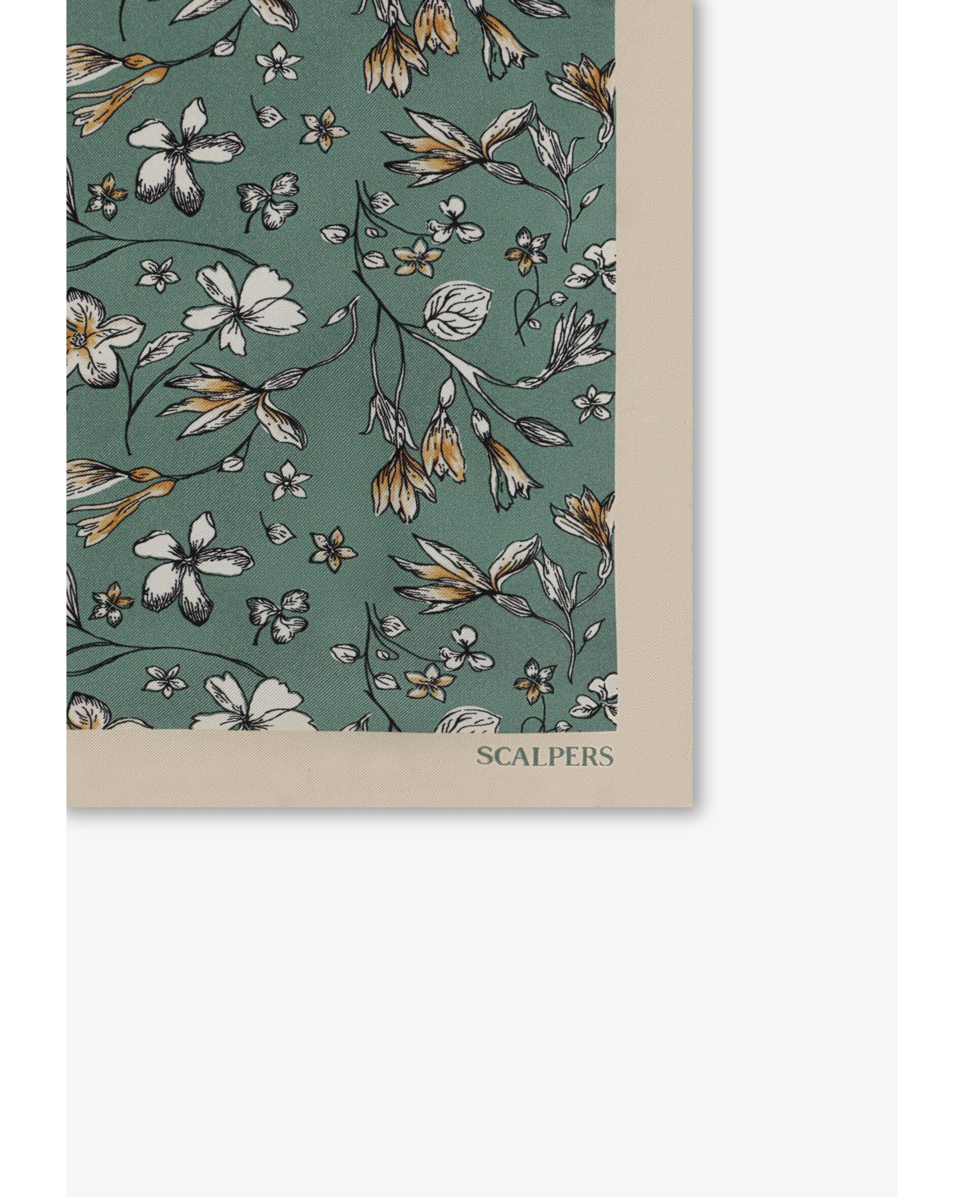 Écharpe de Seda com Estampado Verde-2