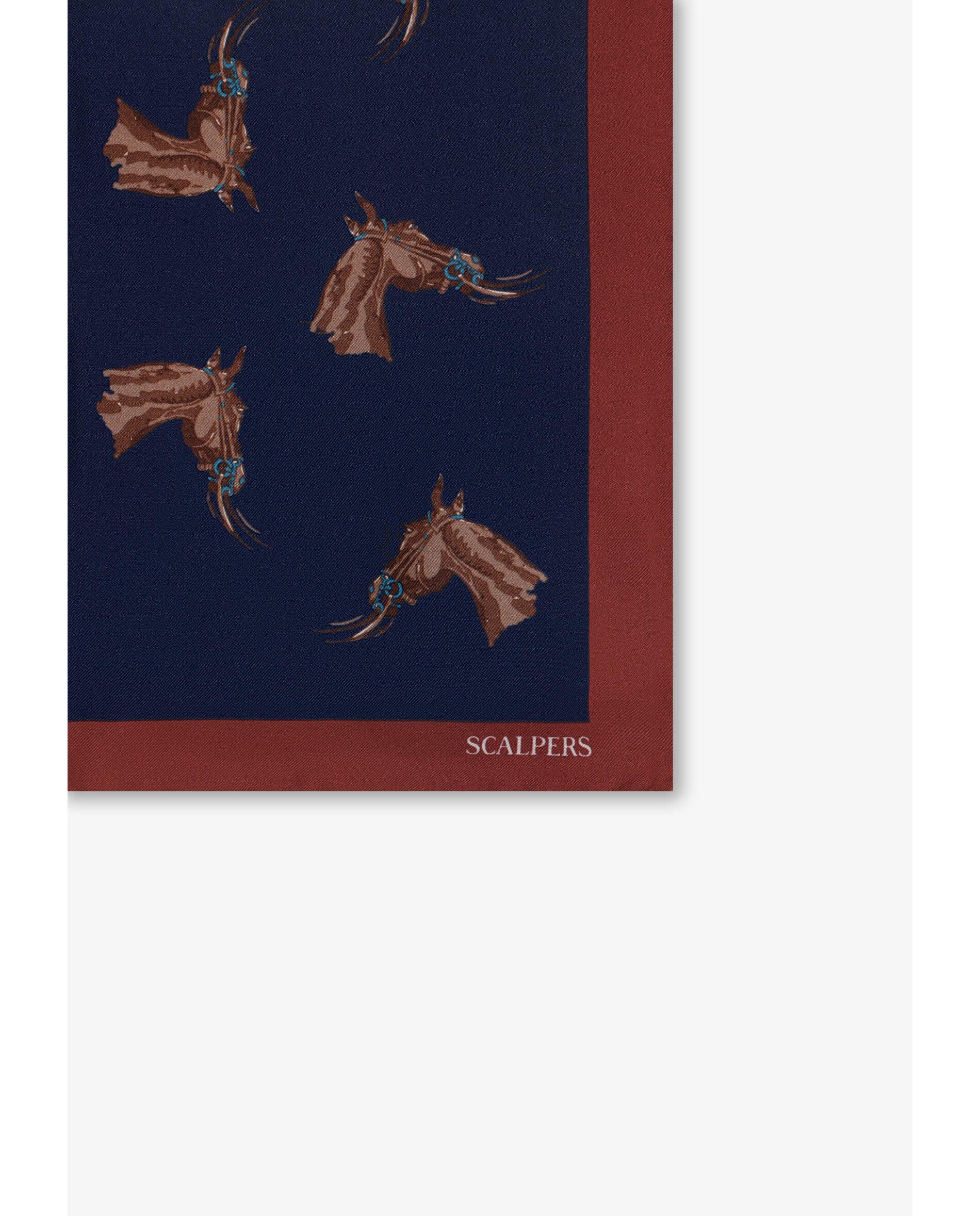 Écharpe de Seda com Estampado Navy-2