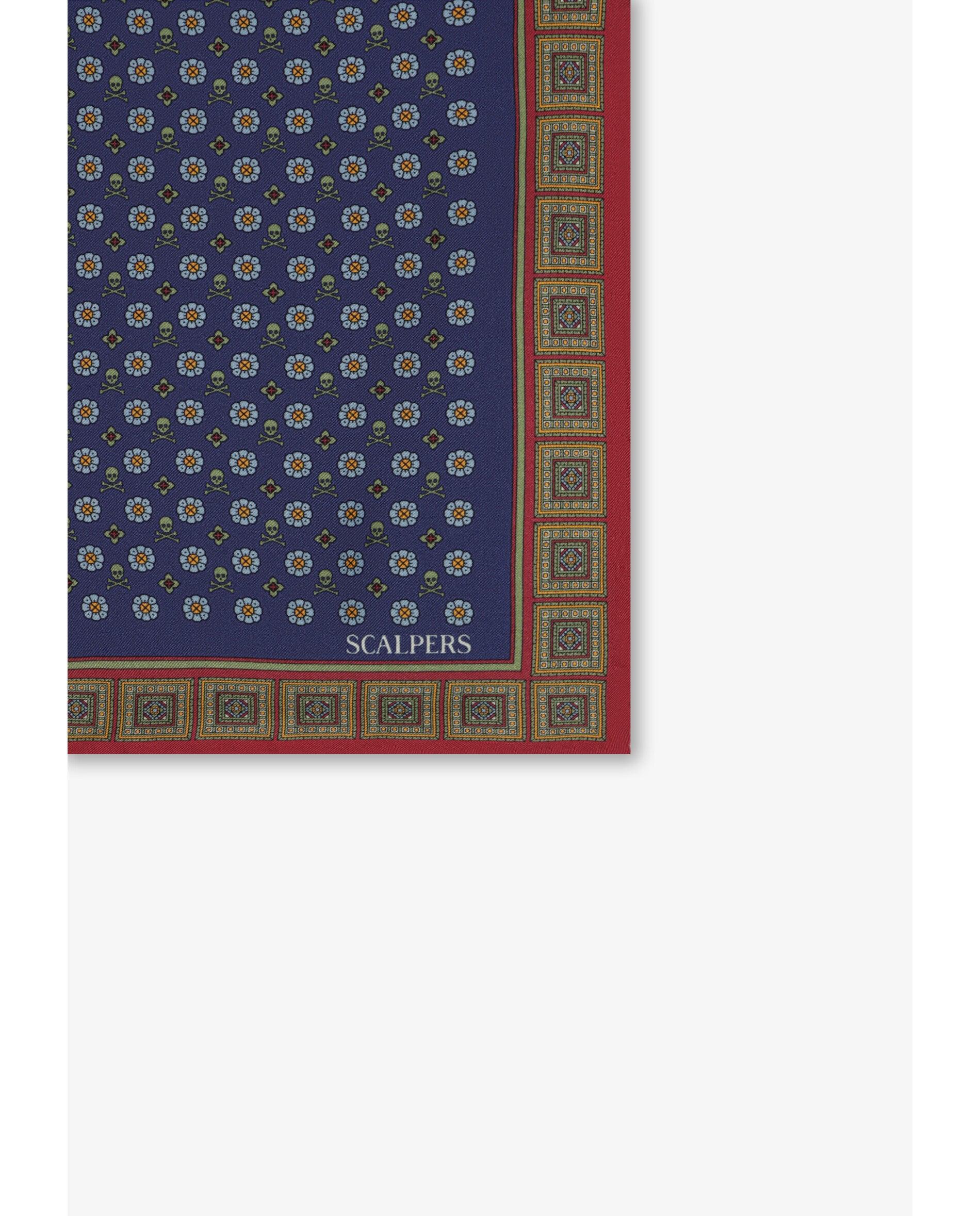 Écharpe de Seda com Estampado Navy-2