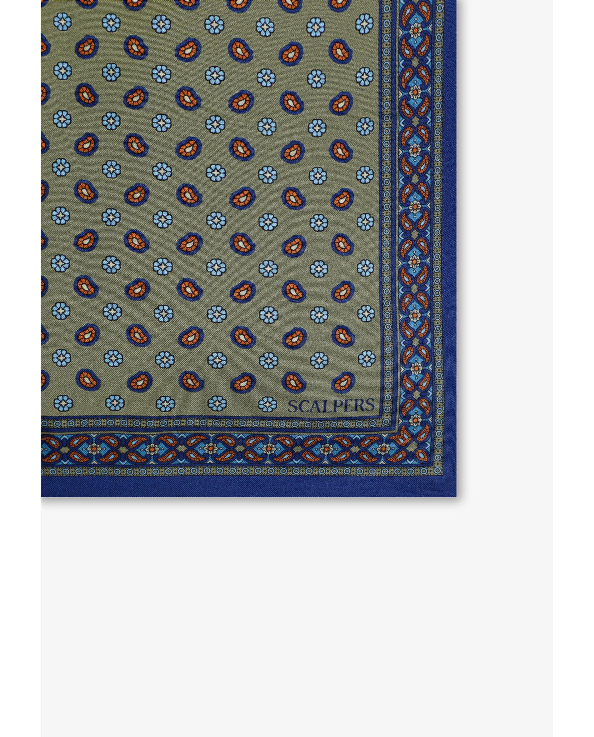 Écharpe de Seda com Estampado Navy-2