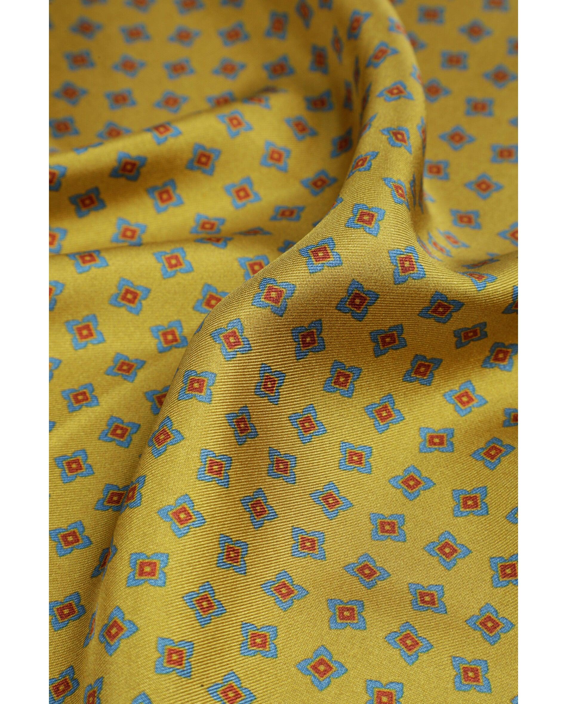 Écharpe de Seda com Estampado Mostarda-3