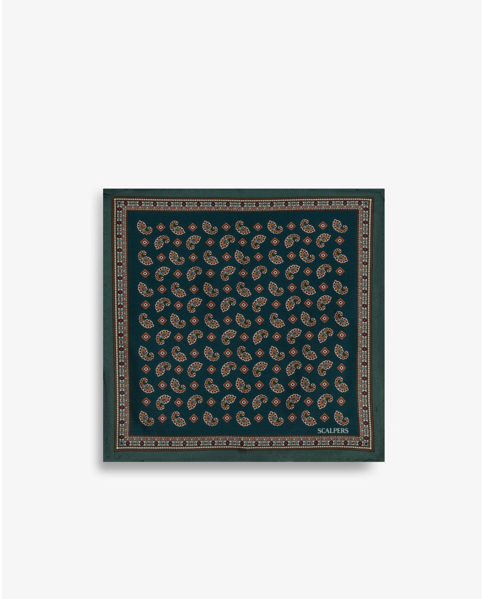 Écharpe de Seda com Estampado Verde-1