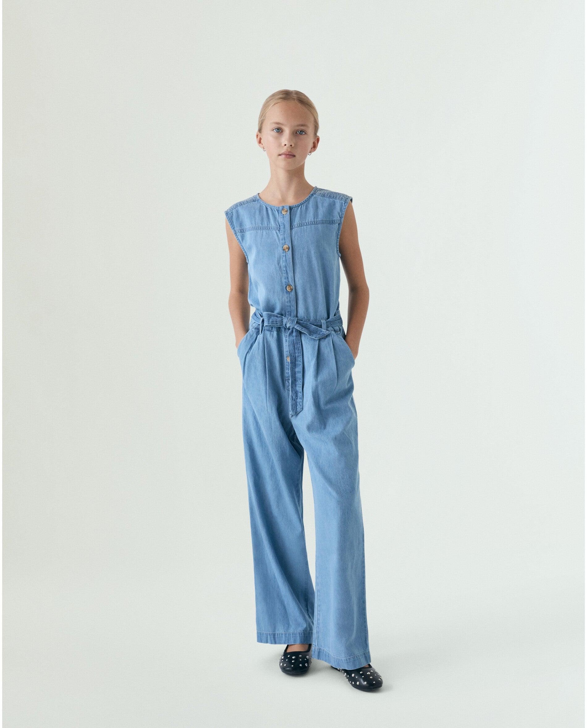 Imagem 0 de Macacão Infantil Denim sem Mangas