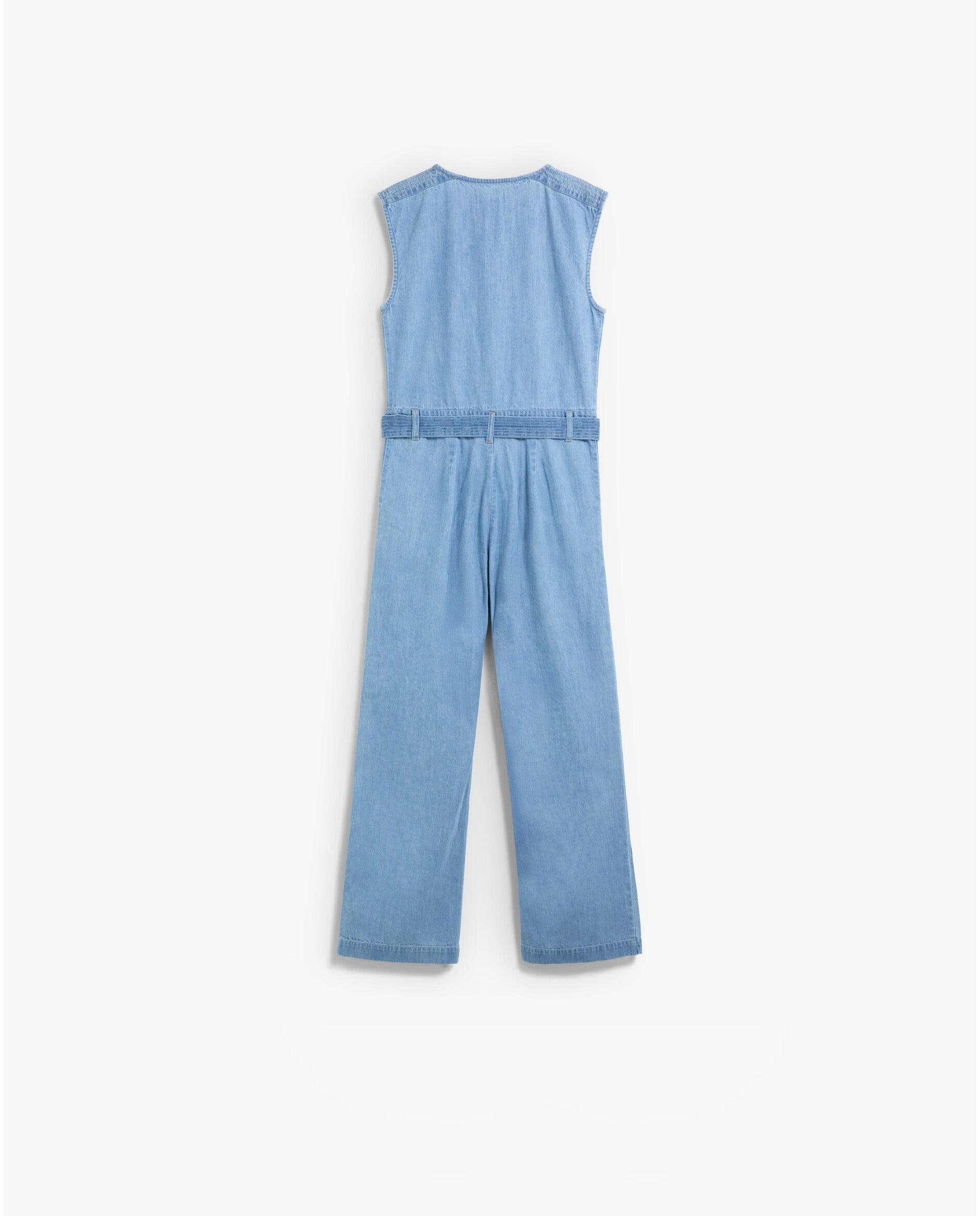 Macacão Infantil Denim sem Mangas Scalpers Índigo-5