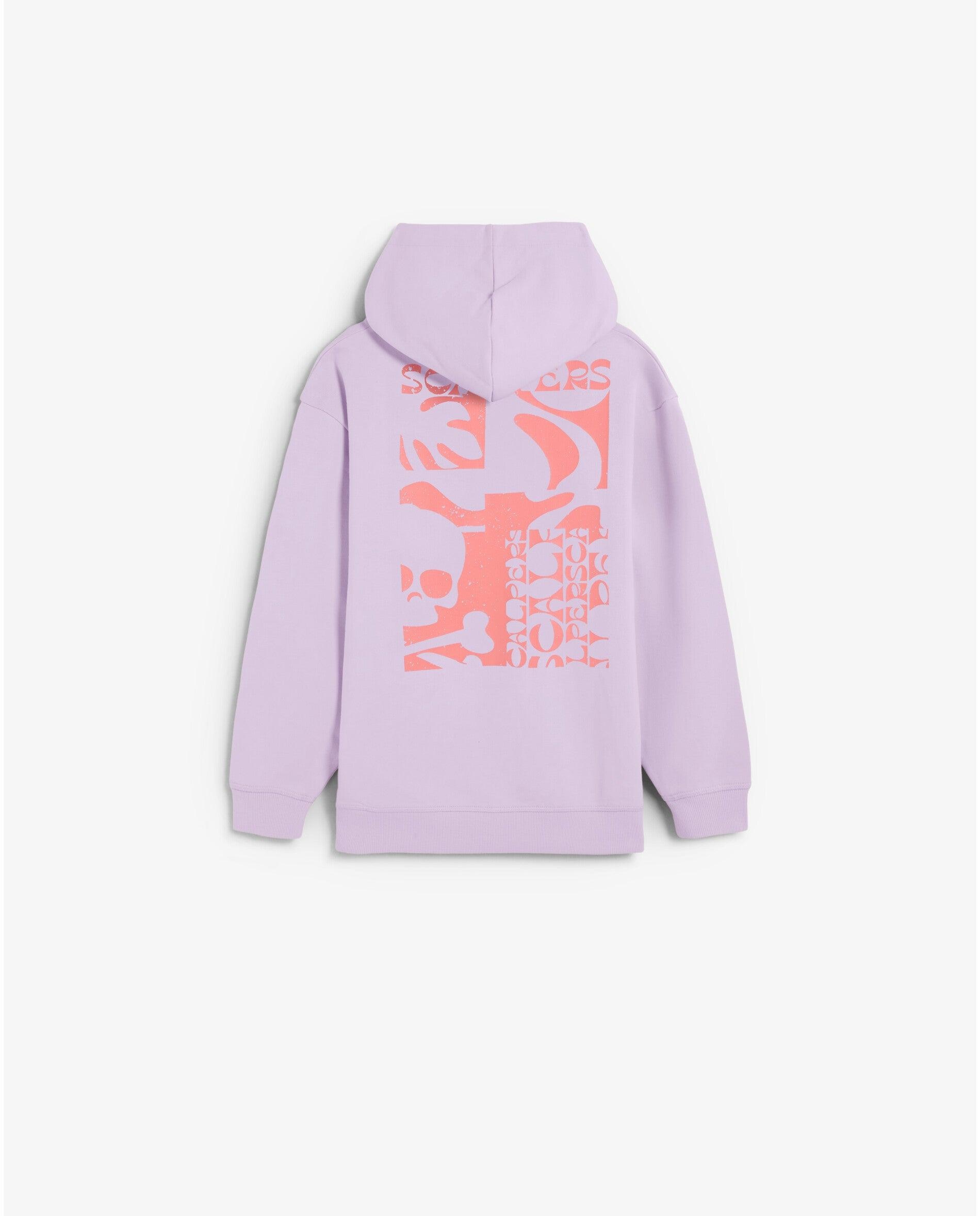Sweatshirt com Capuz Infantil com Bolso Canguru e Print Posterior Scalpers Lilás-2