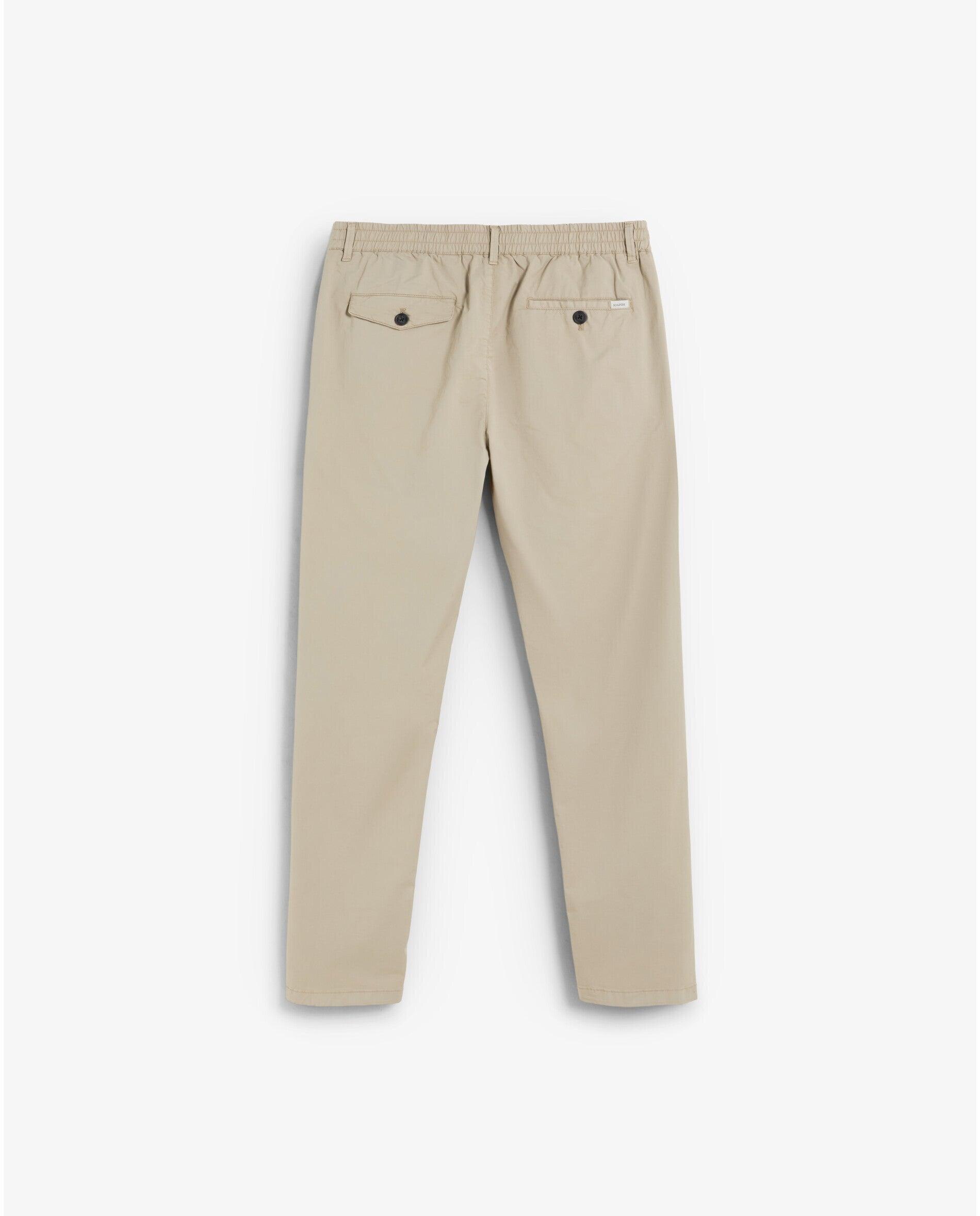 Calças Chino com Pinças e Presilhas na Cintura Camel-2