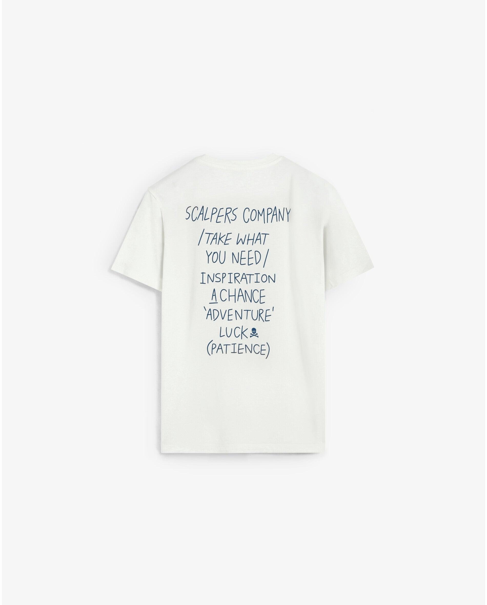 T-shirt de Manga Curta com Texto Posterior Marfim-6