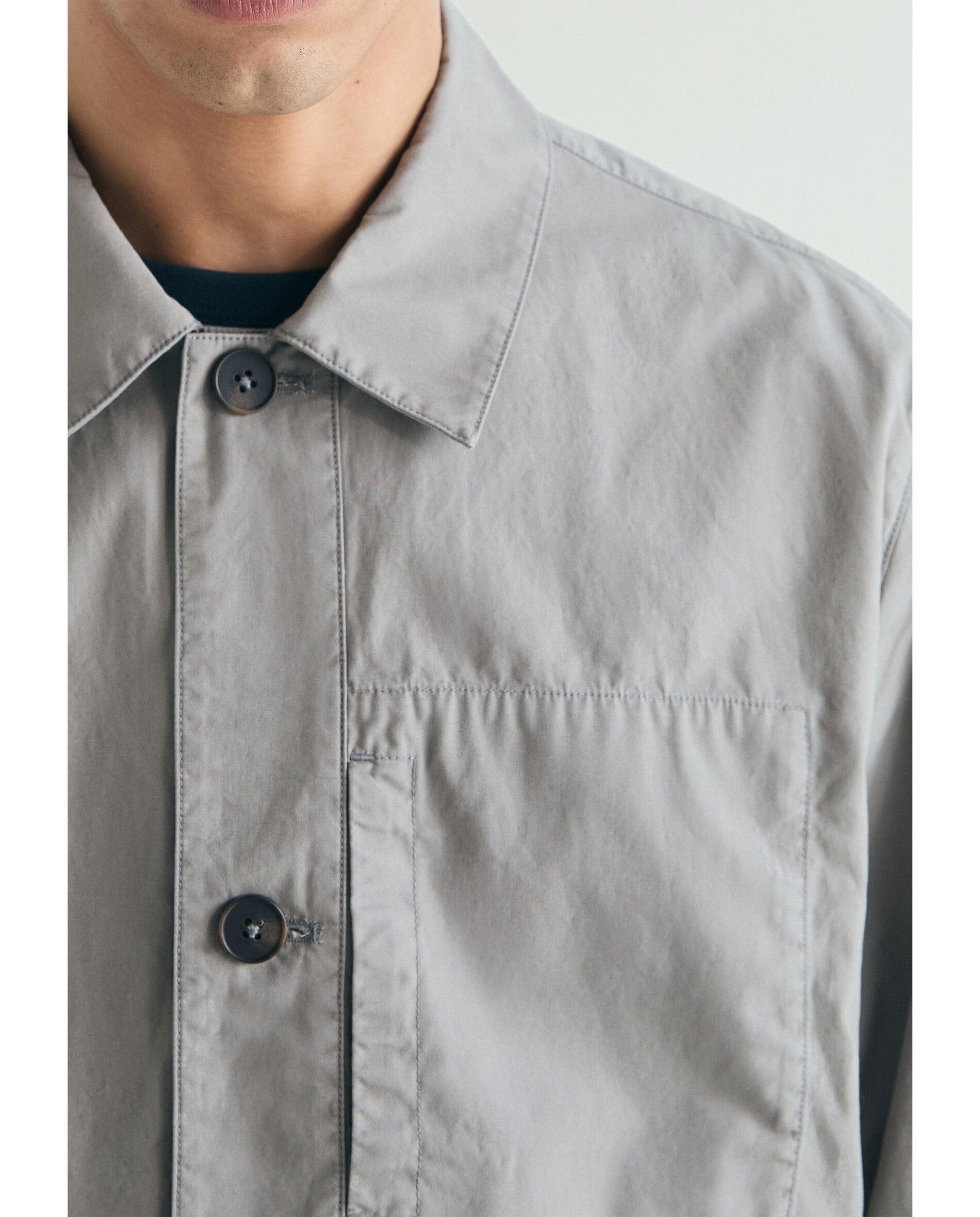Sobrecamisa com Bolsos e Fecho de Botões Cinzento-6