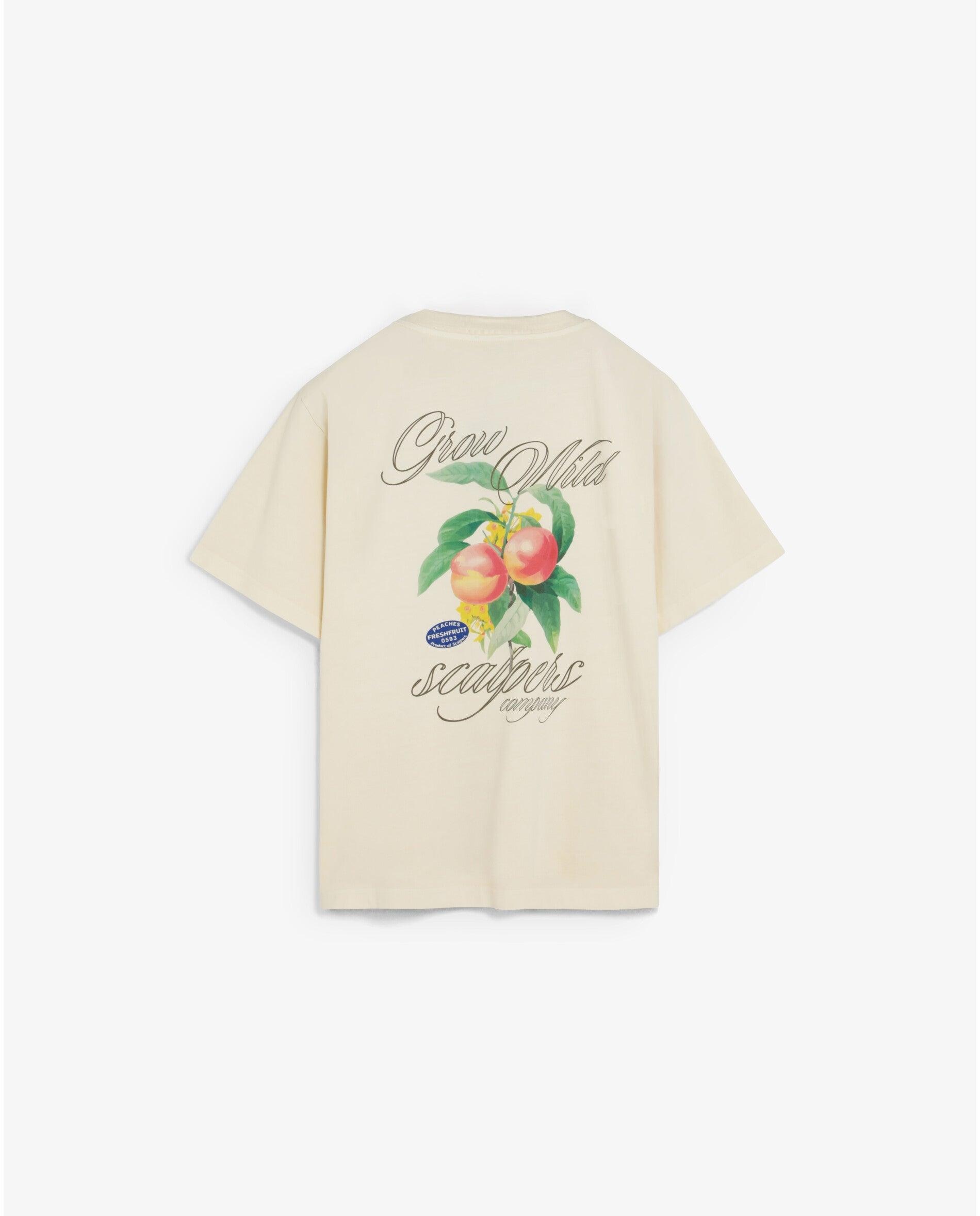 T-shirt de Manga Curta com Print Posterior Creme-2