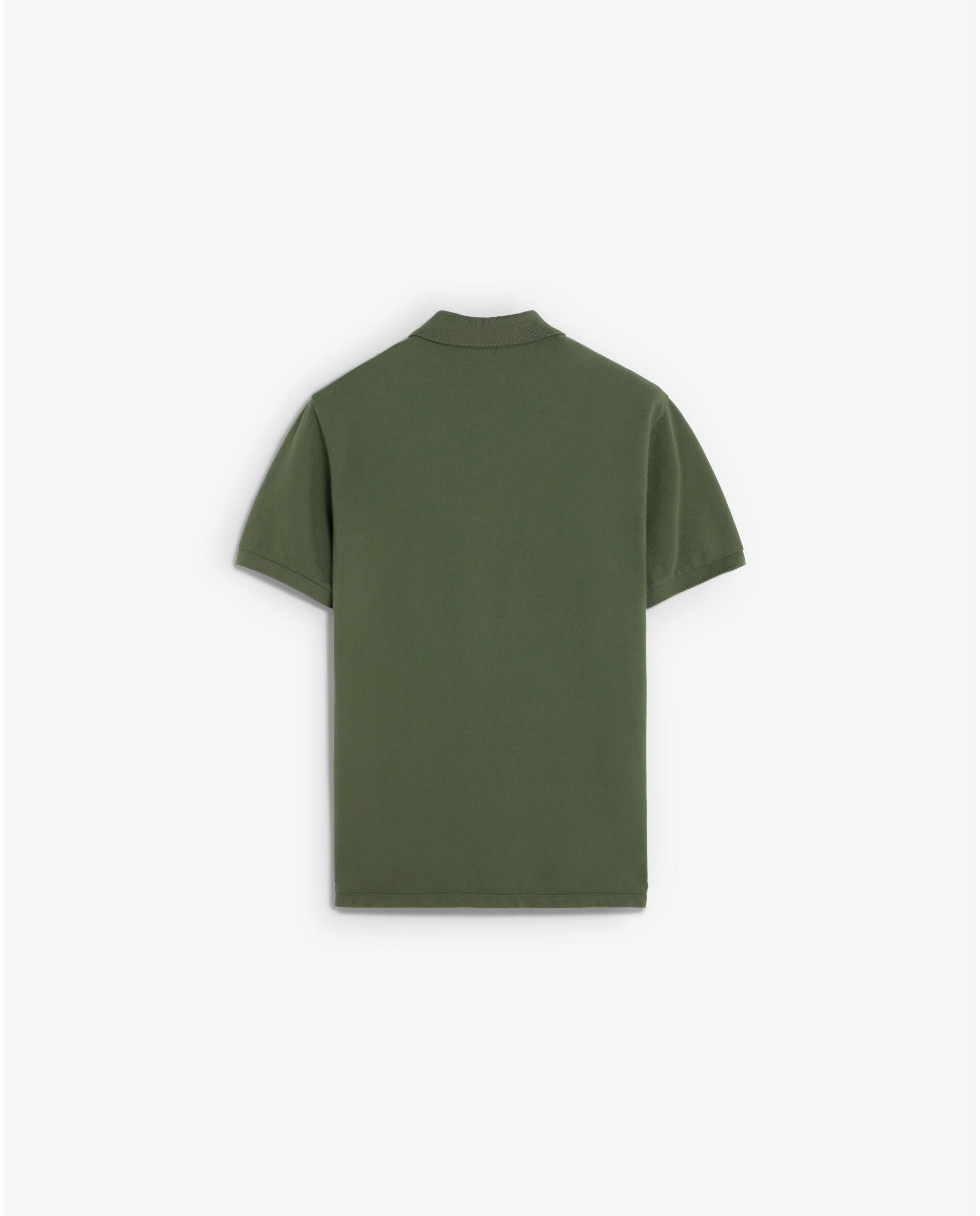 Polo Piqué Regular Fit de Manga Curta Verde-militar-2