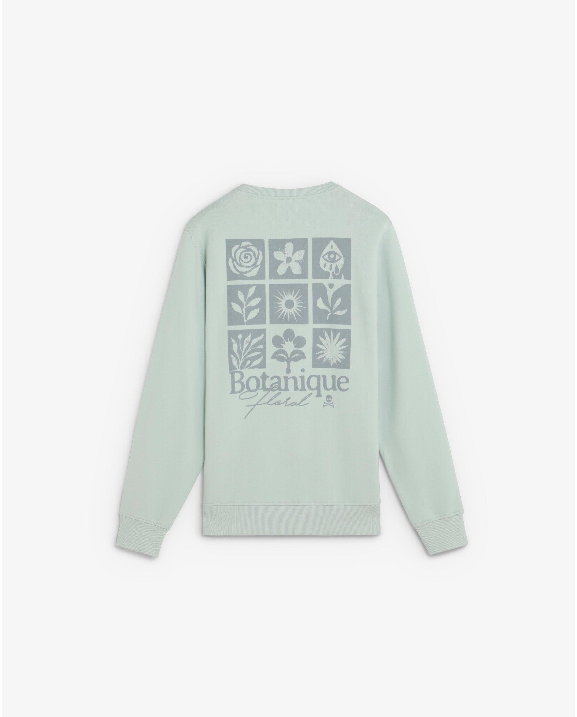 Sweatshirt com Gola Redonda e Print Posterior Verde Água-2