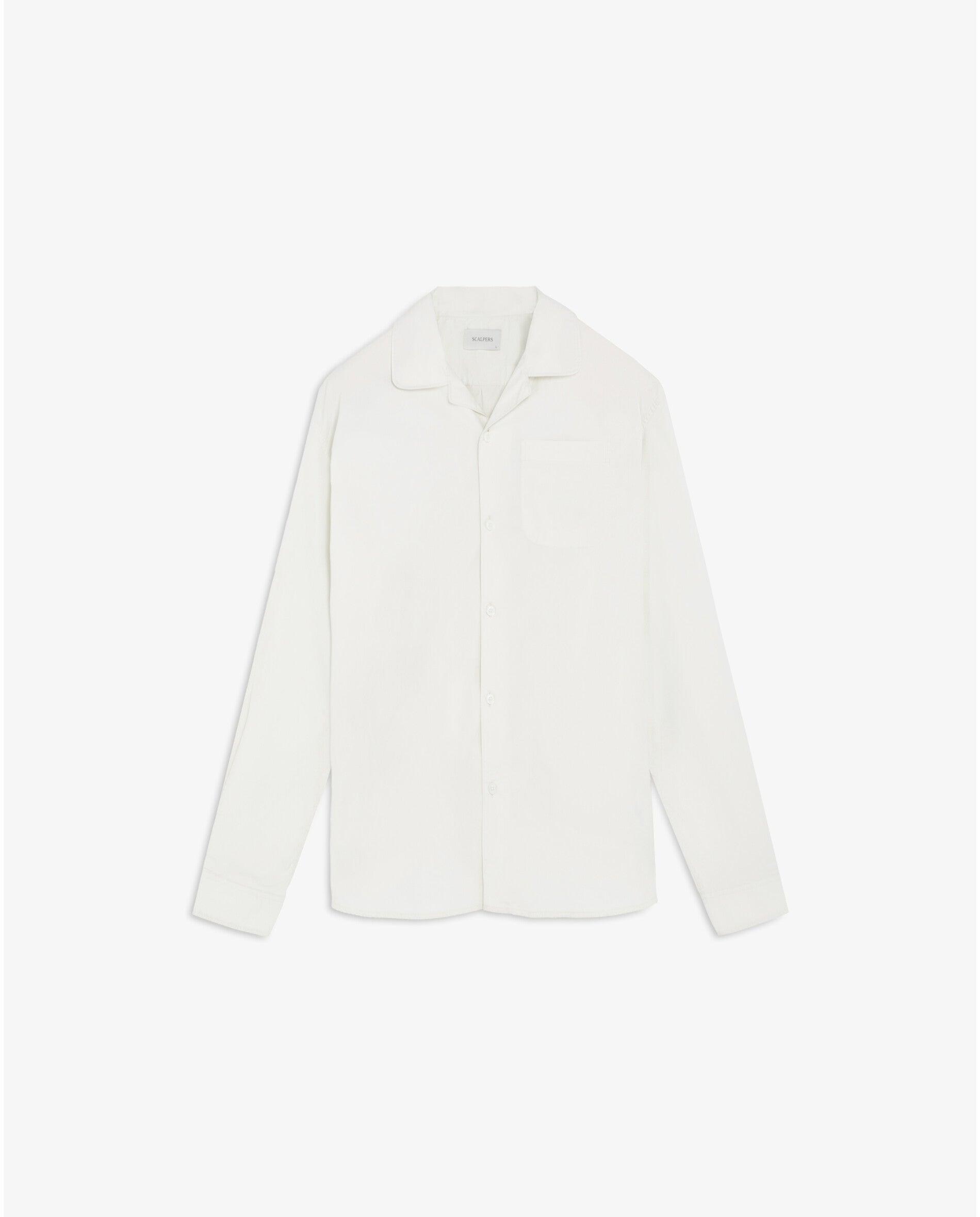 Camisa Regular Fit com Bolso no Peito Creme-5