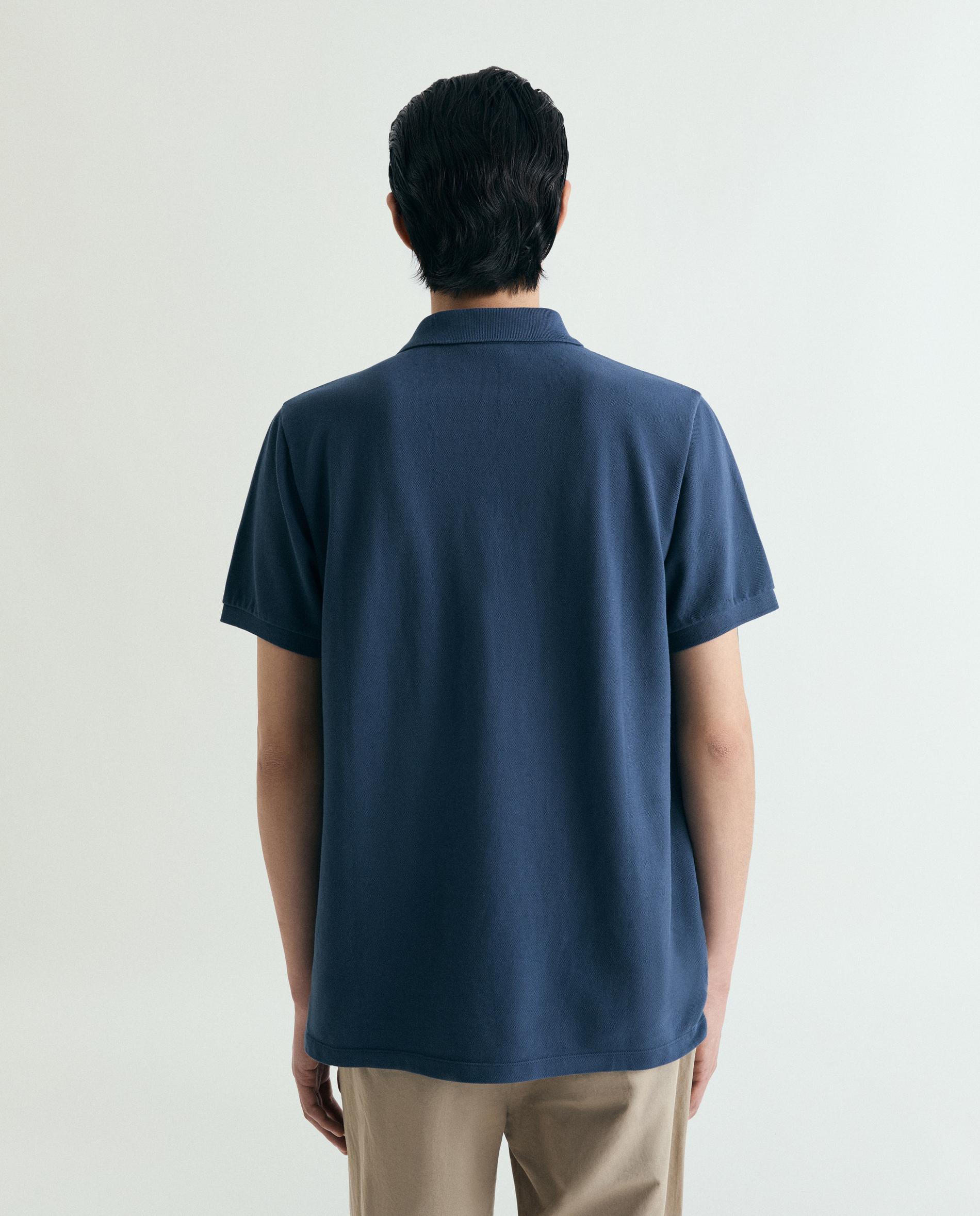 Polo de Manga Curta em Piqué Regular Fit Navy-2