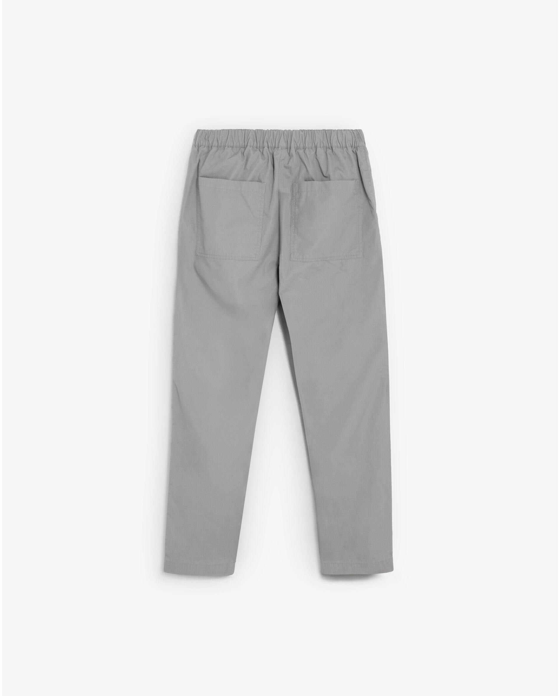 Calças Chino com Cintura Elástica e Bolsos Patch Cinzento-5